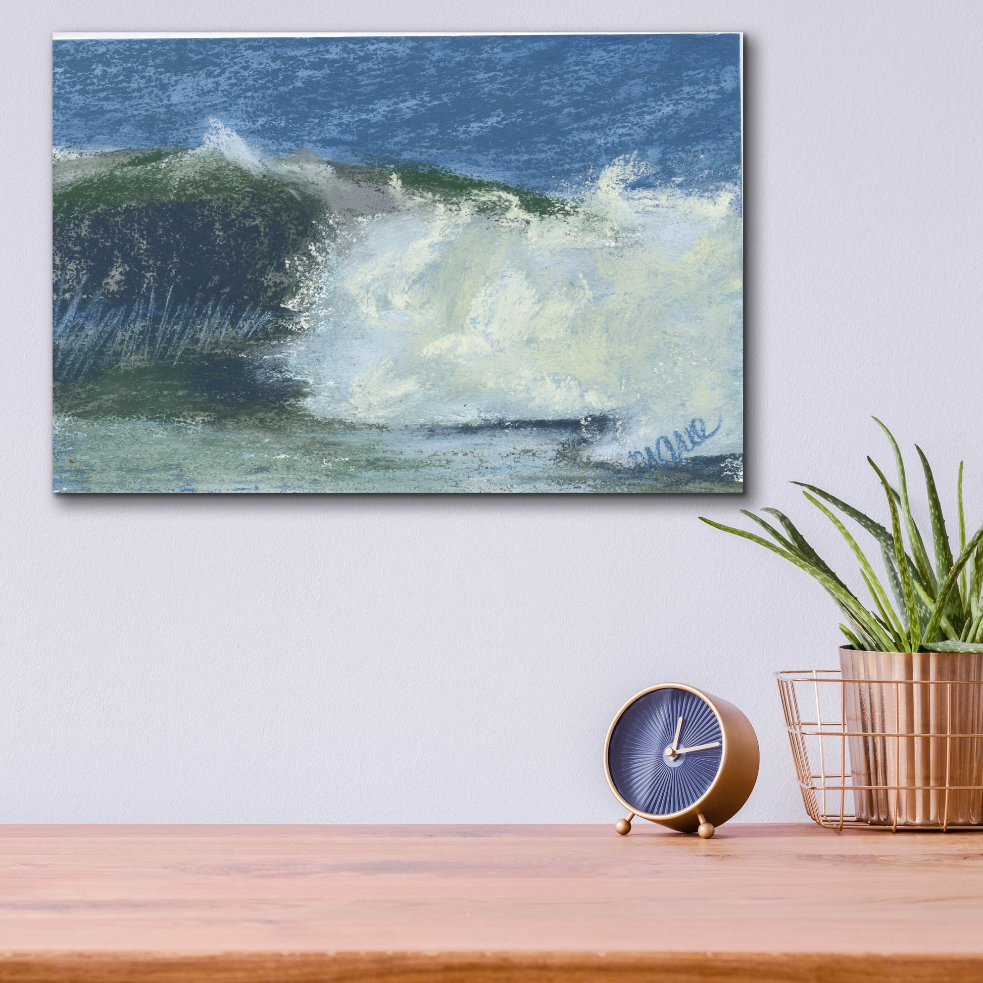 Epic Art 'Wave Portrait No. 75' by Marie Marfia Fine Art, Acrylic Glass Wall Art,16x12
