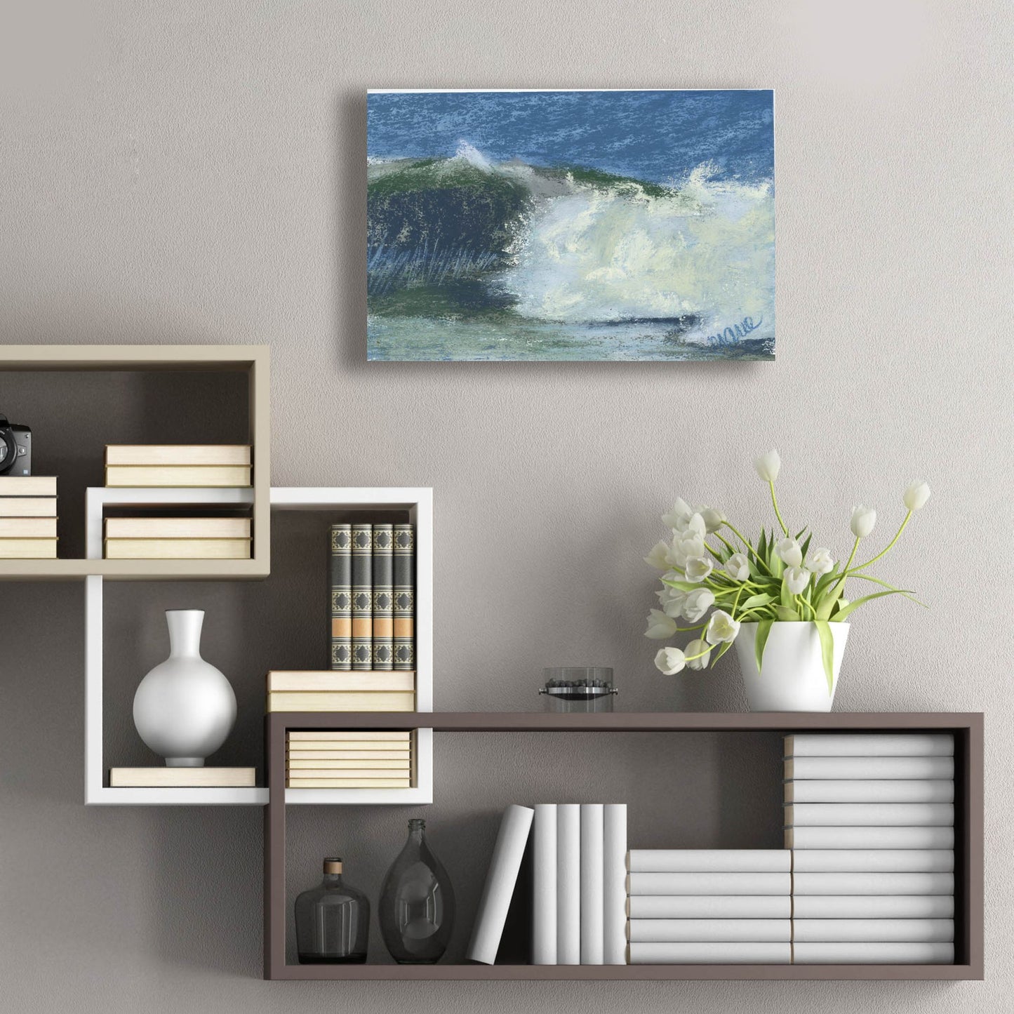 Epic Art 'Wave Portrait No. 75' by Marie Marfia Fine Art, Acrylic Glass Wall Art,24x16