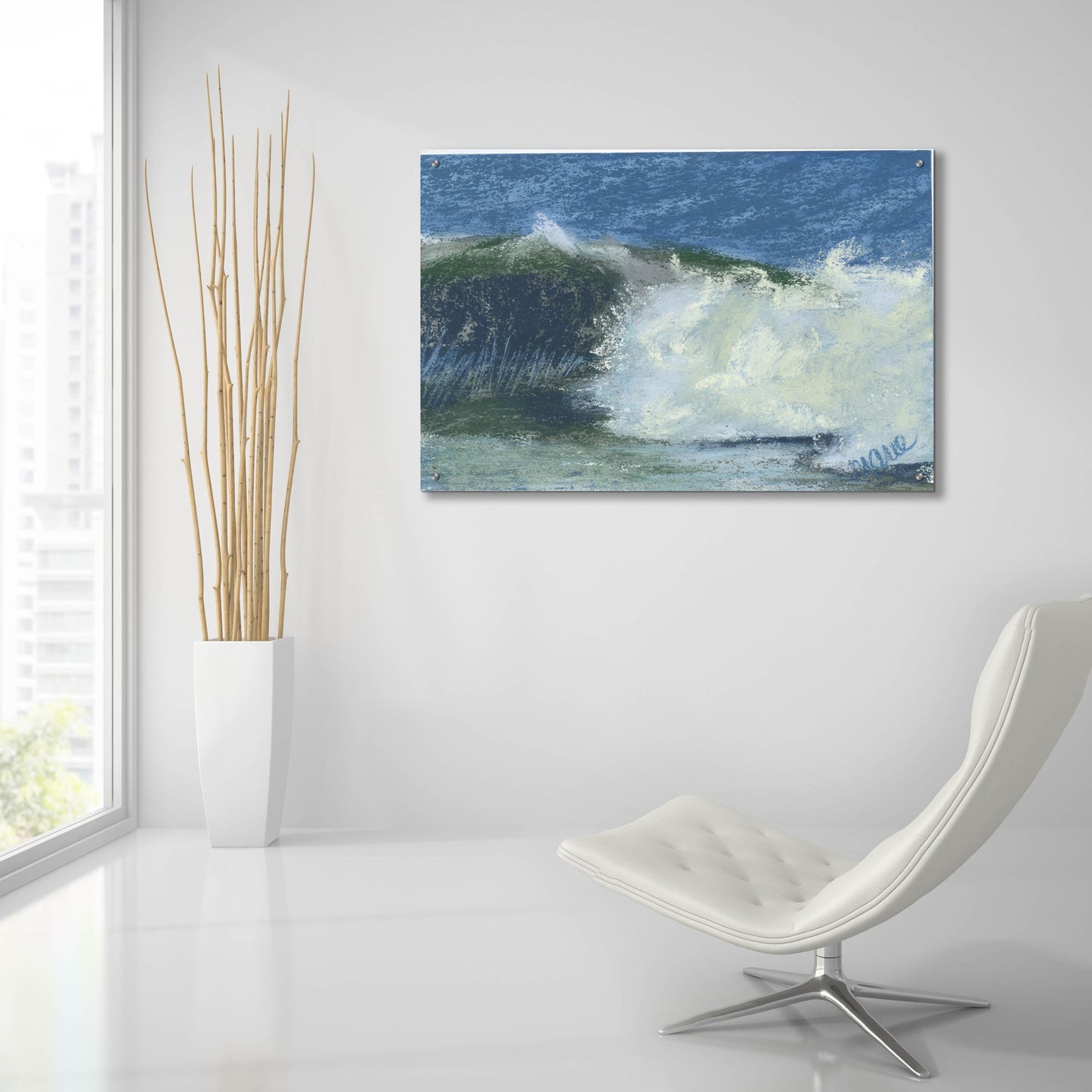 Epic Art 'Wave Portrait No. 75' by Marie Marfia Fine Art, Acrylic Glass Wall Art,36x24