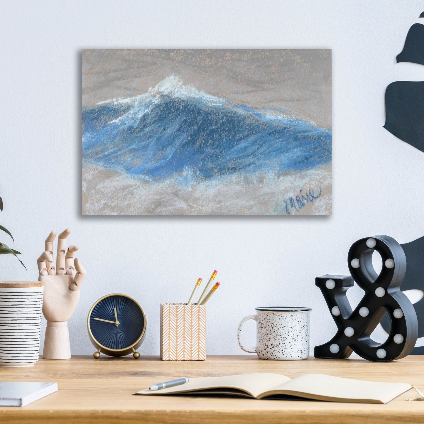 Epic Art 'Wave Portrait No. 87' by Marie Marfia Fine Art, Acrylic Glass Wall Art,16x12