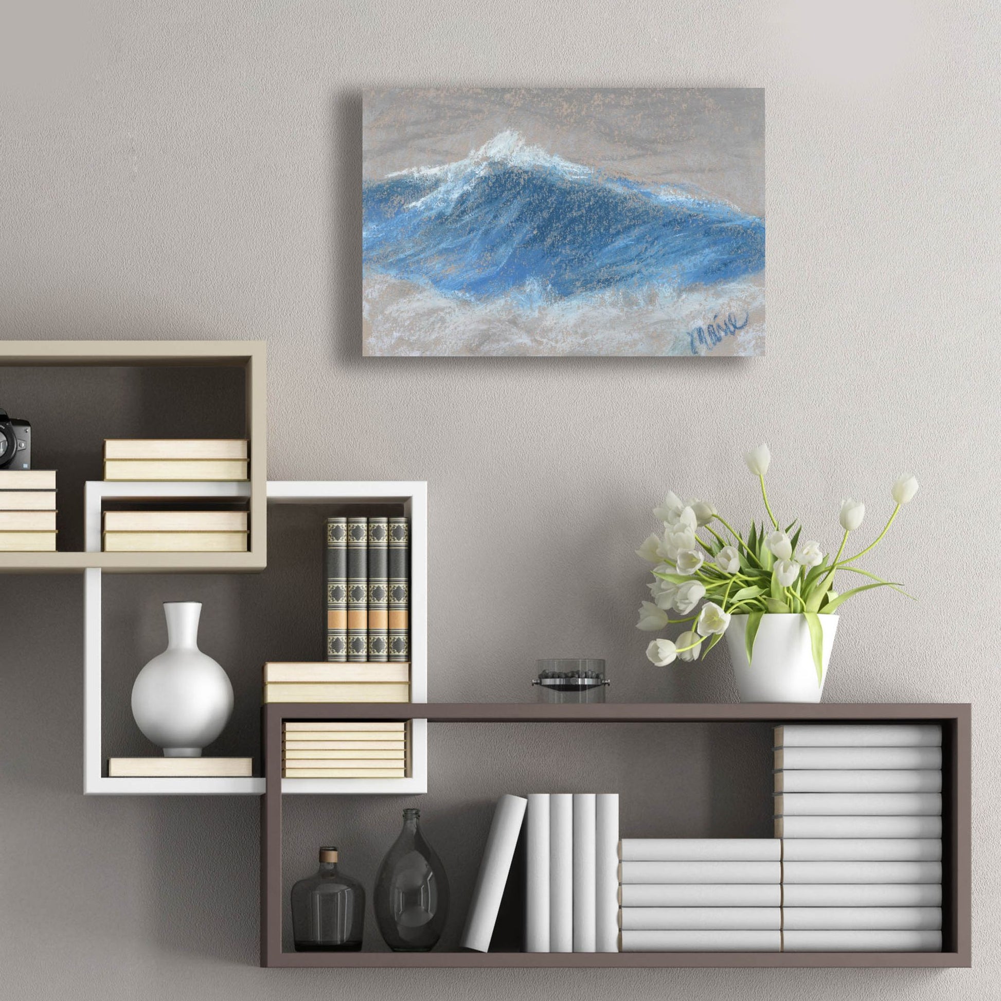 Epic Art 'Wave Portrait No. 87' by Marie Marfia Fine Art, Acrylic Glass Wall Art,24x16