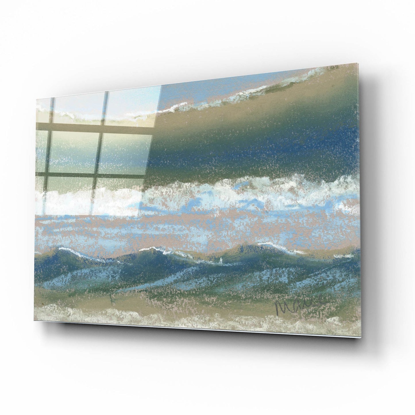 Epic Art 'Blue and Green' by Marie Marfia Fine Art, Acrylic Glass Wall Art,16x12