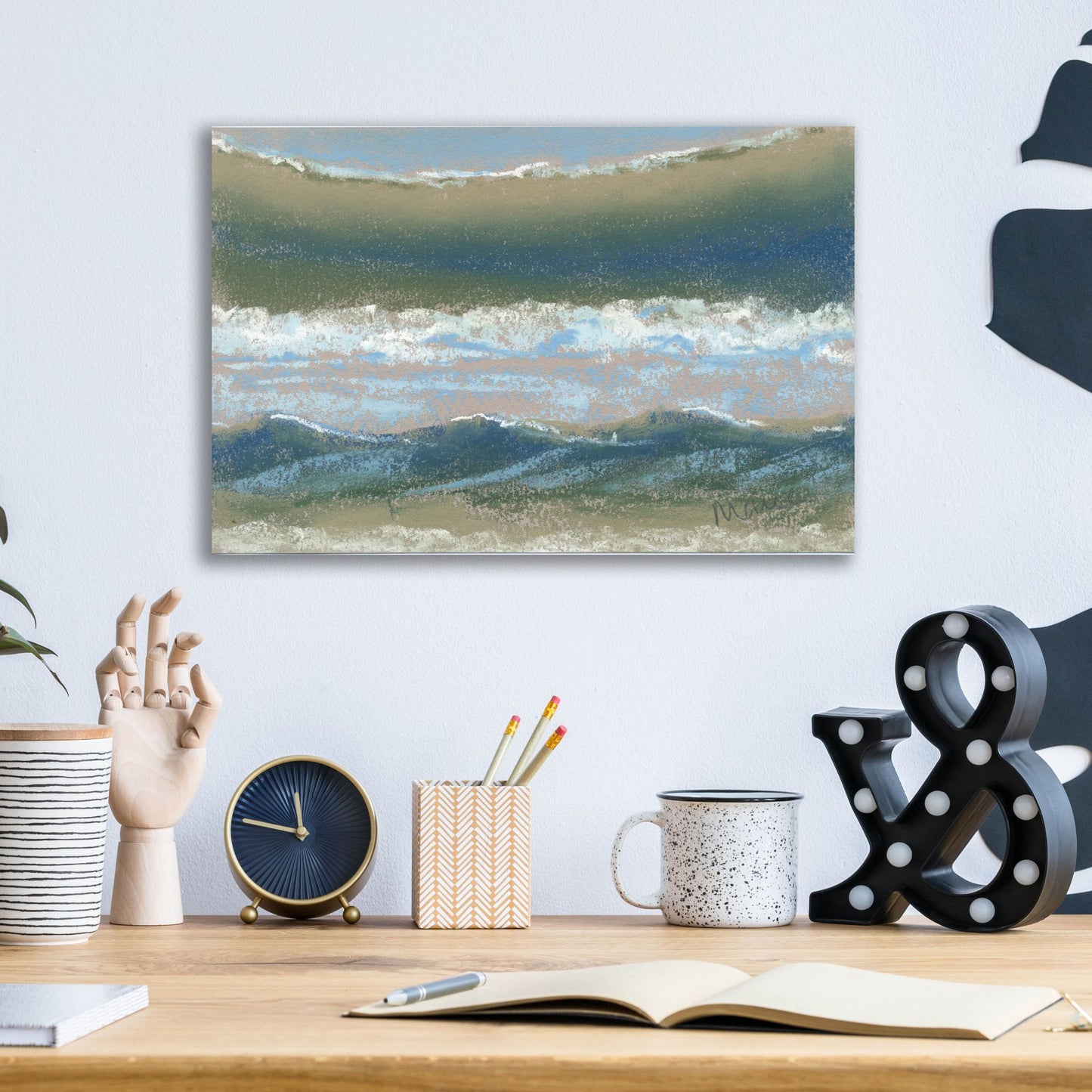 Epic Art 'Blue and Green' by Marie Marfia Fine Art, Acrylic Glass Wall Art,16x12