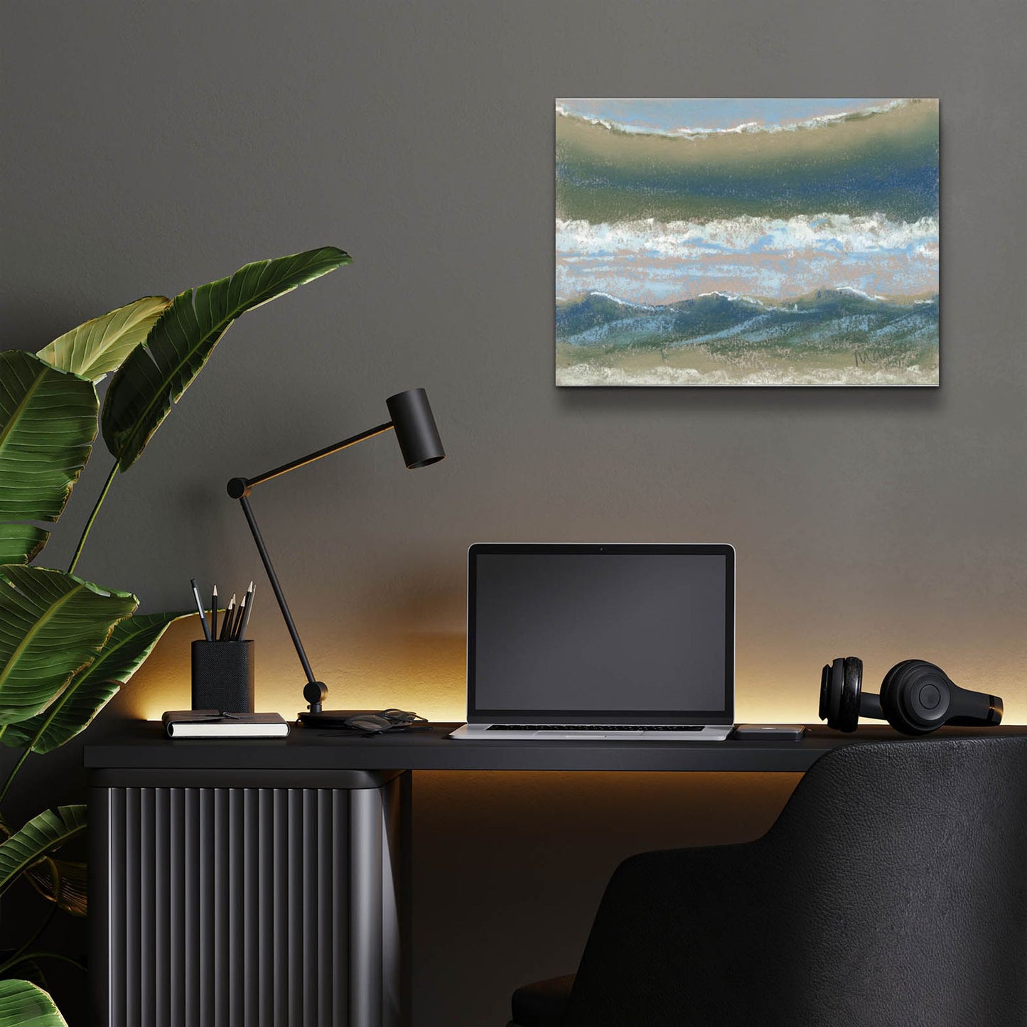 Epic Art 'Blue and Green' by Marie Marfia Fine Art, Acrylic Glass Wall Art,16x12