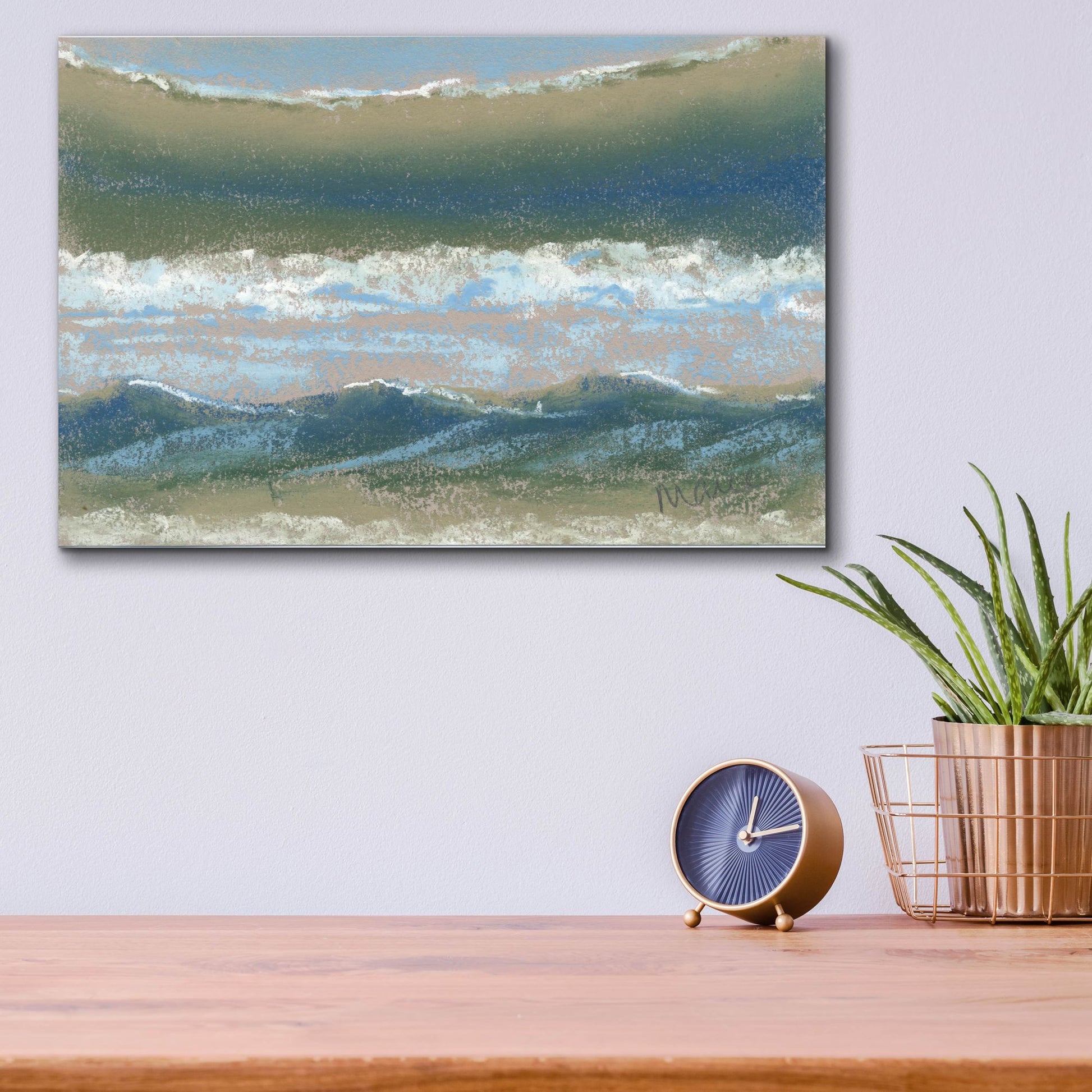 Epic Art 'Blue and Green' by Marie Marfia Fine Art, Acrylic Glass Wall Art,16x12