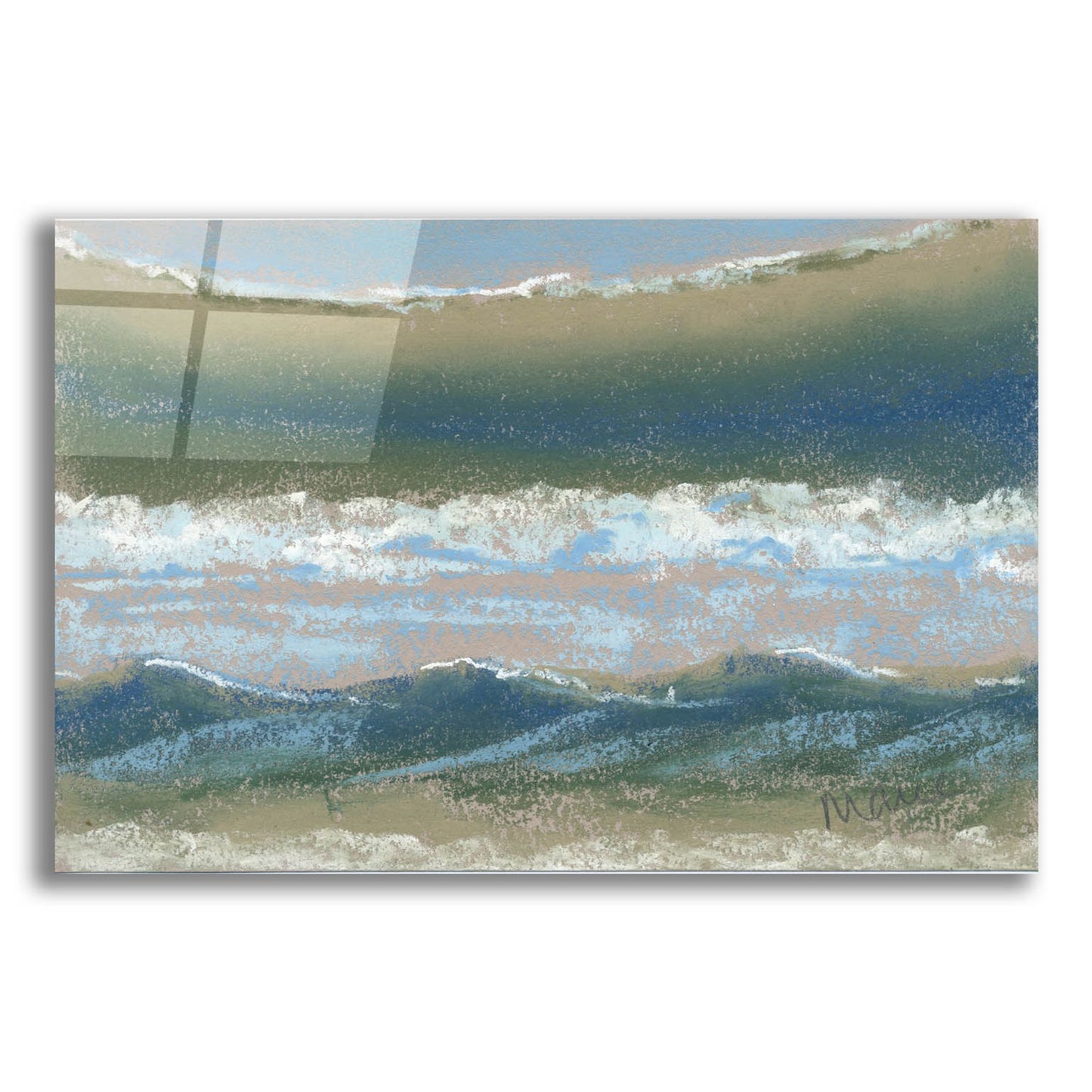 Epic Art 'Blue and Green' by Marie Marfia Fine Art, Acrylic Glass Wall Art,16x12