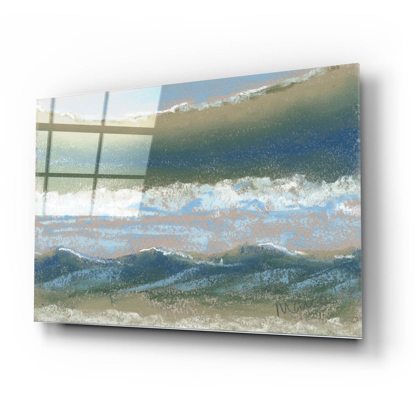 Epic Art 'Blue and Green' by Marie Marfia Fine Art, Acrylic Glass Wall Art,24x16