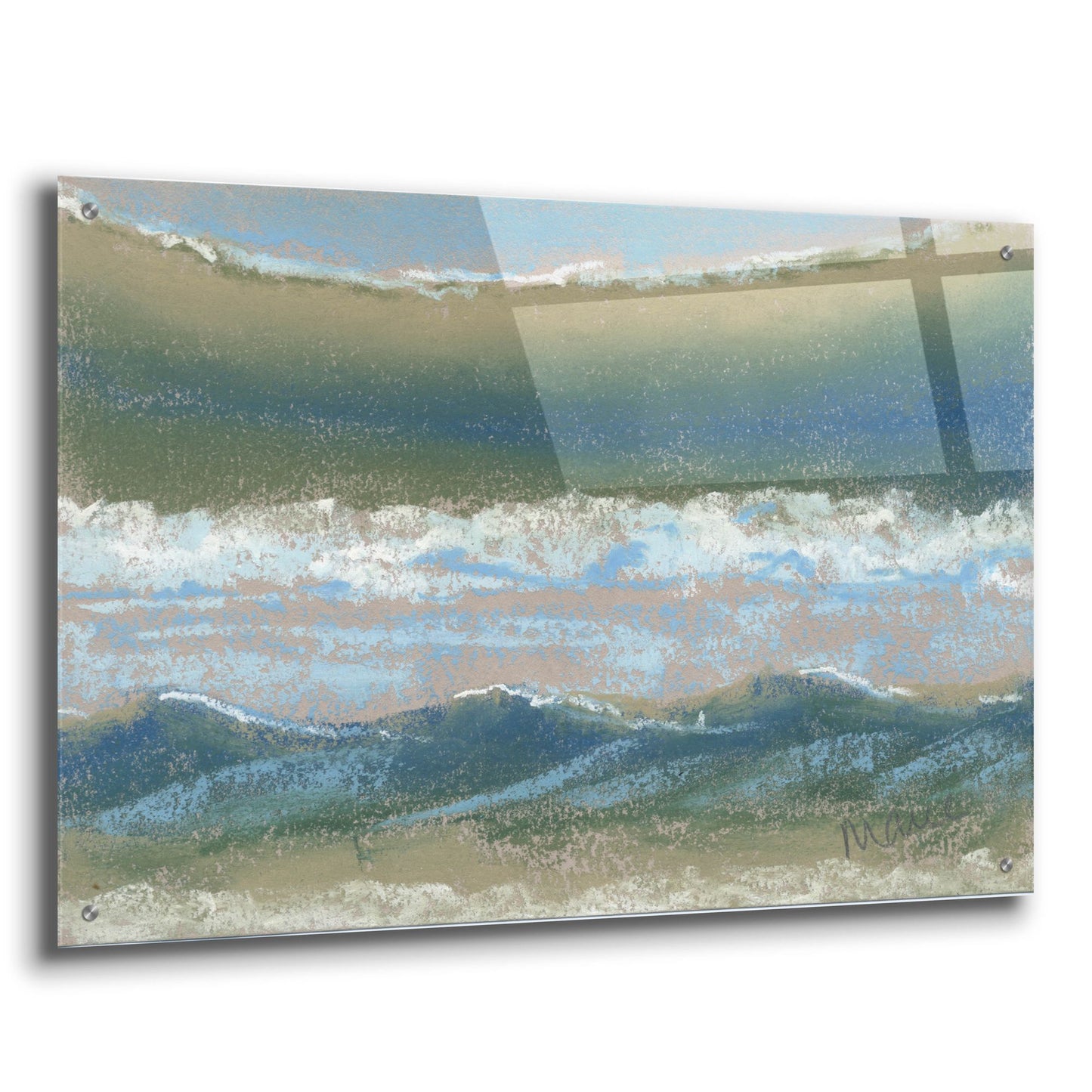 Epic Art 'Blue and Green' by Marie Marfia Fine Art, Acrylic Glass Wall Art,36x24