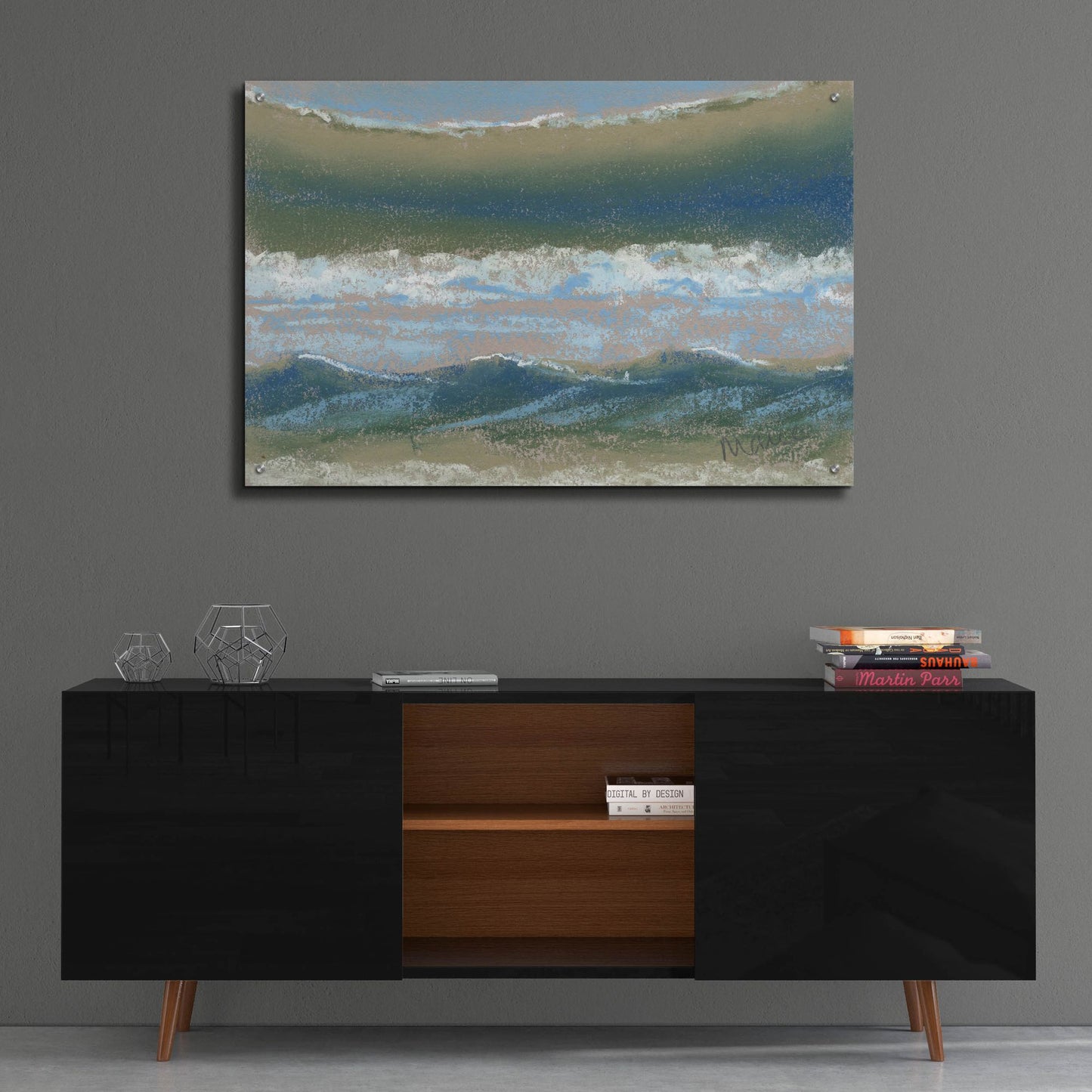 Epic Art 'Blue and Green' by Marie Marfia Fine Art, Acrylic Glass Wall Art,36x24