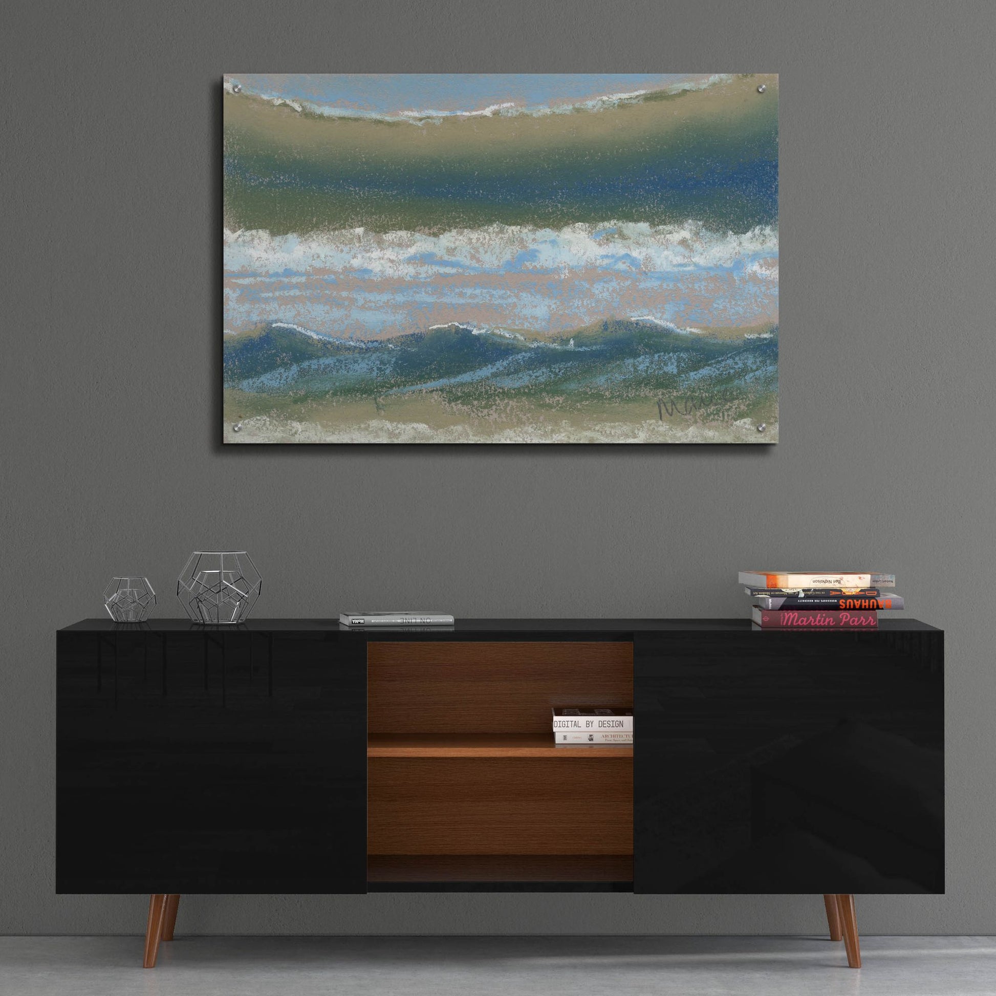 Epic Art 'Blue and Green' by Marie Marfia Fine Art, Acrylic Glass Wall Art,36x24