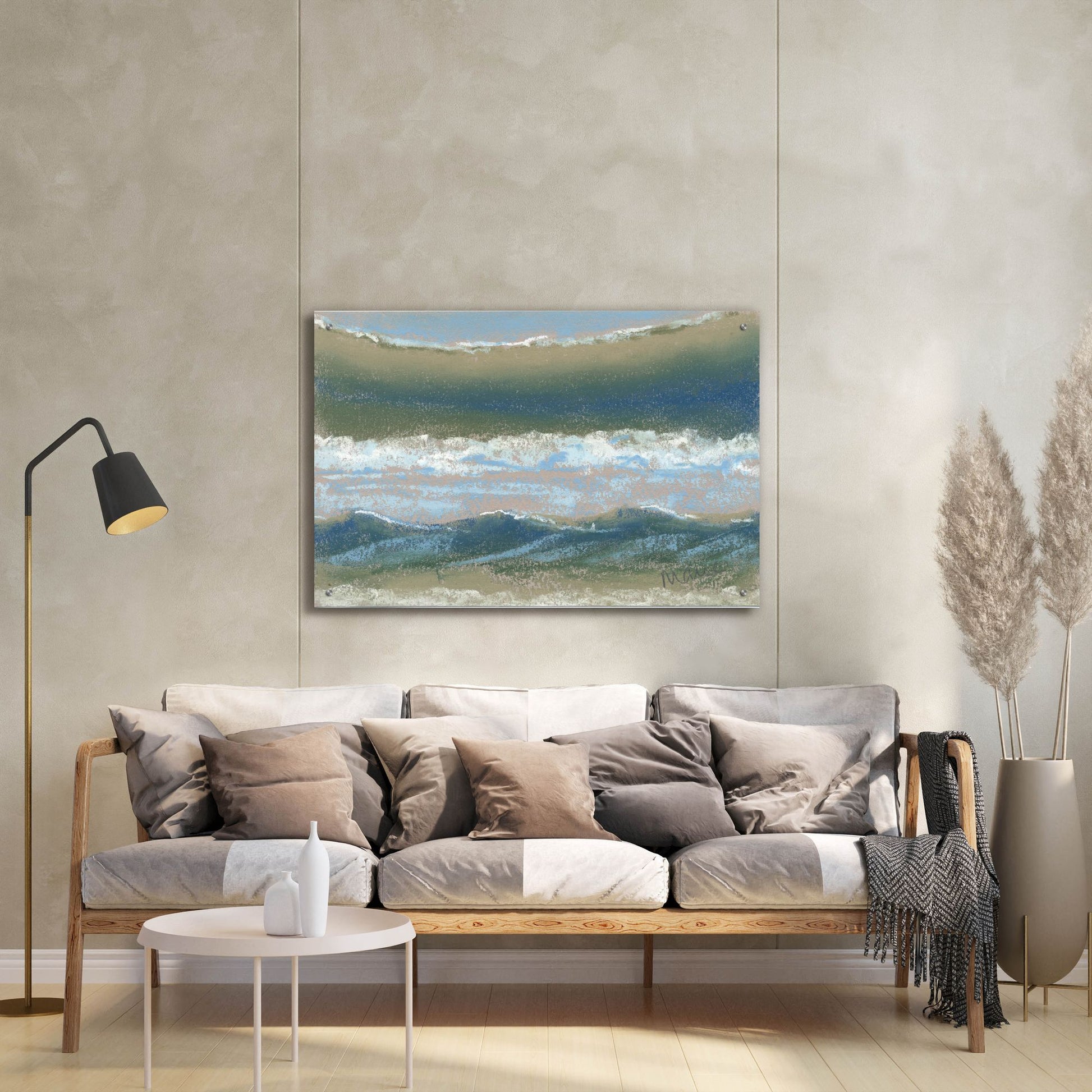 Epic Art 'Blue and Green' by Marie Marfia Fine Art, Acrylic Glass Wall Art,36x24