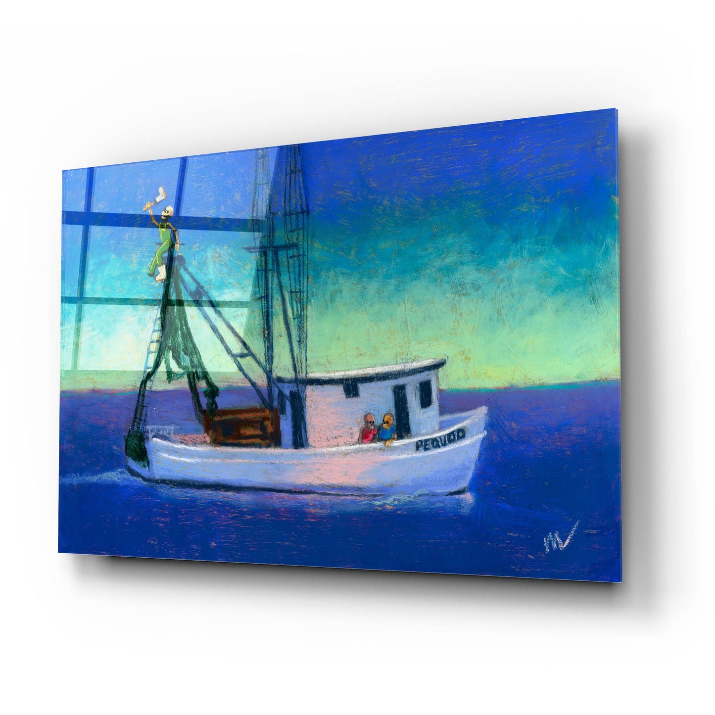 Epic Art 'Captain's Going Through Some Issues' by Marie Marfia Fine Art, Acrylic Glass Wall Art,24x16
