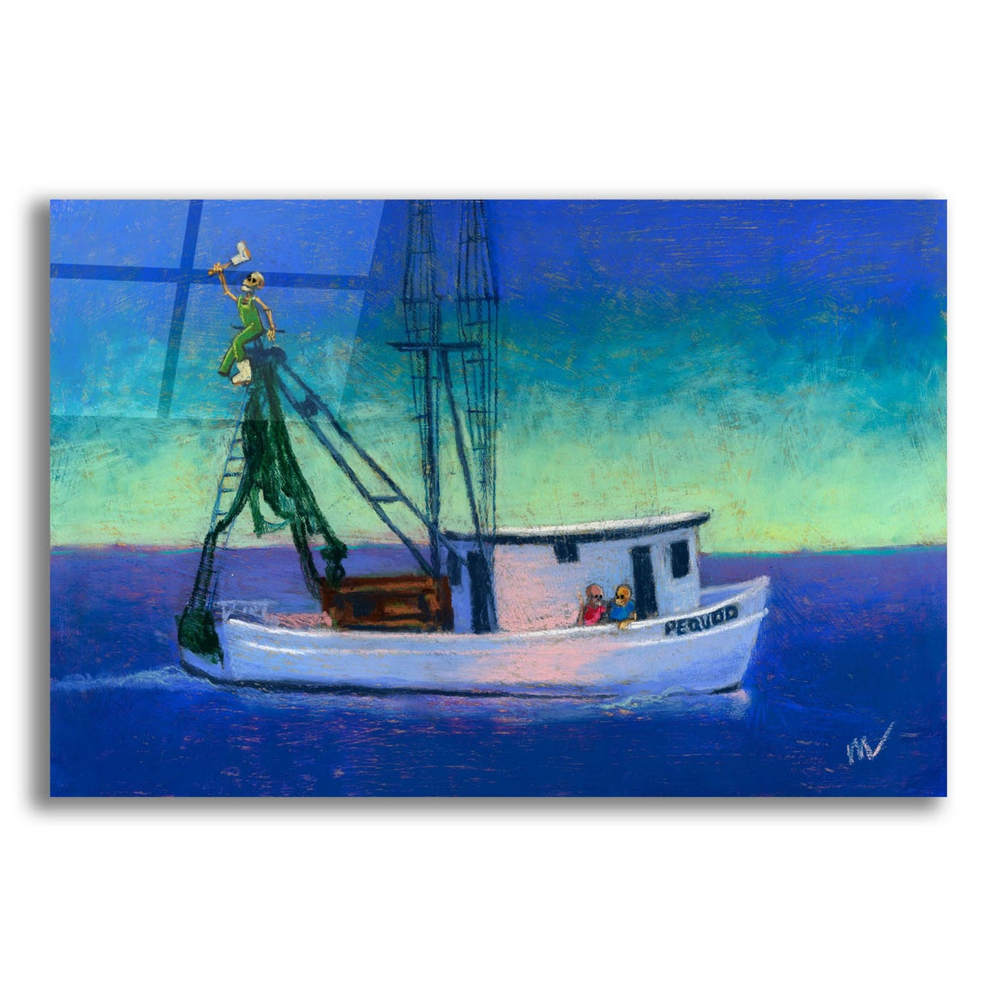 Epic Art 'Captain's Going Through Some Issues' by Marie Marfia Fine Art, Acrylic Glass Wall Art,24x16