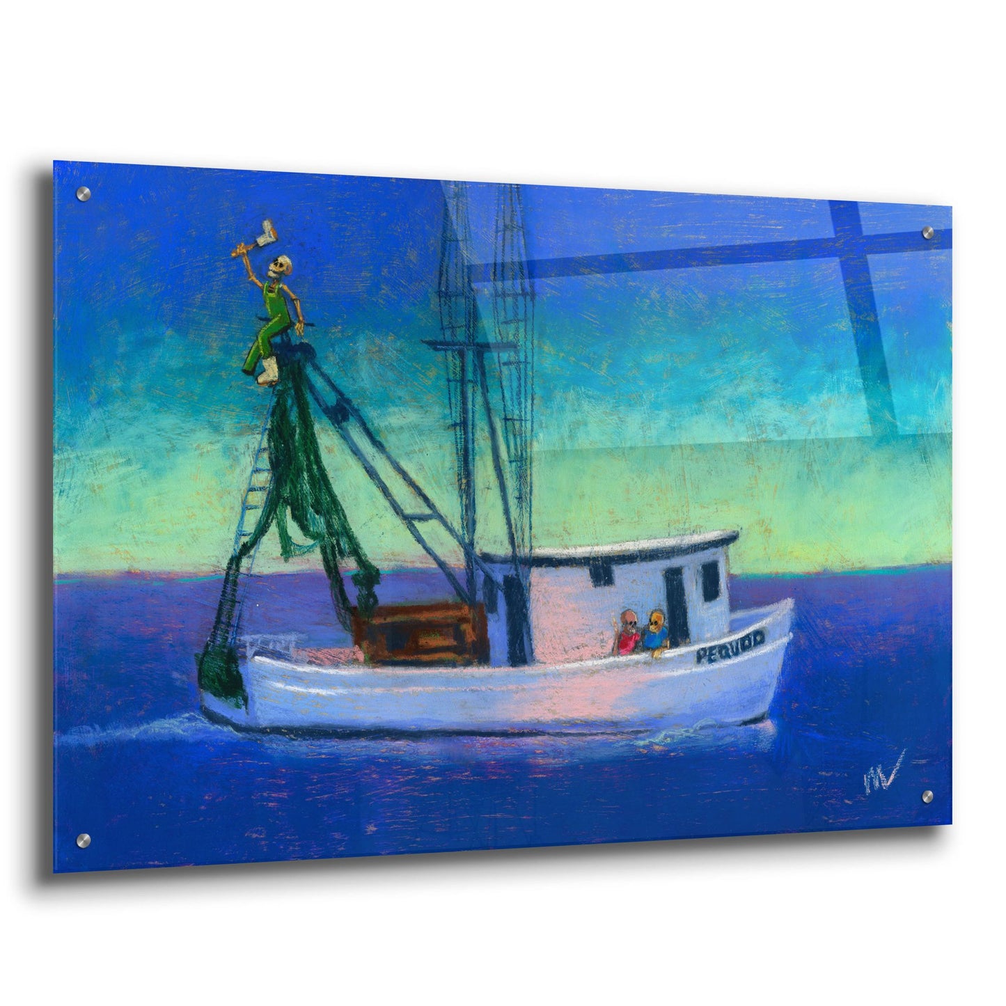 Epic Art 'Captain's Going Through Some Issues' by Marie Marfia Fine Art, Acrylic Glass Wall Art,36x24