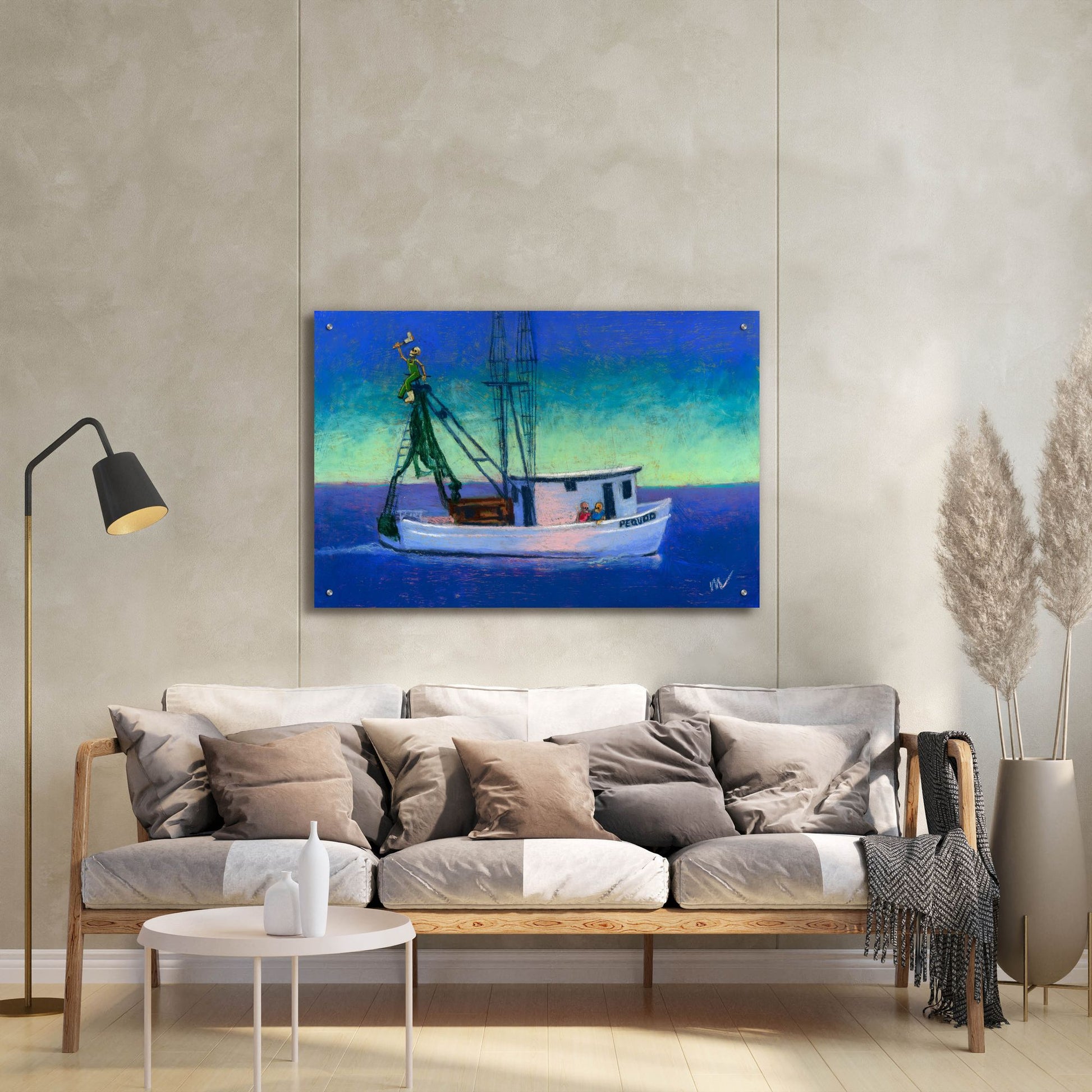 Epic Art 'Captain's Going Through Some Issues' by Marie Marfia Fine Art, Acrylic Glass Wall Art,36x24