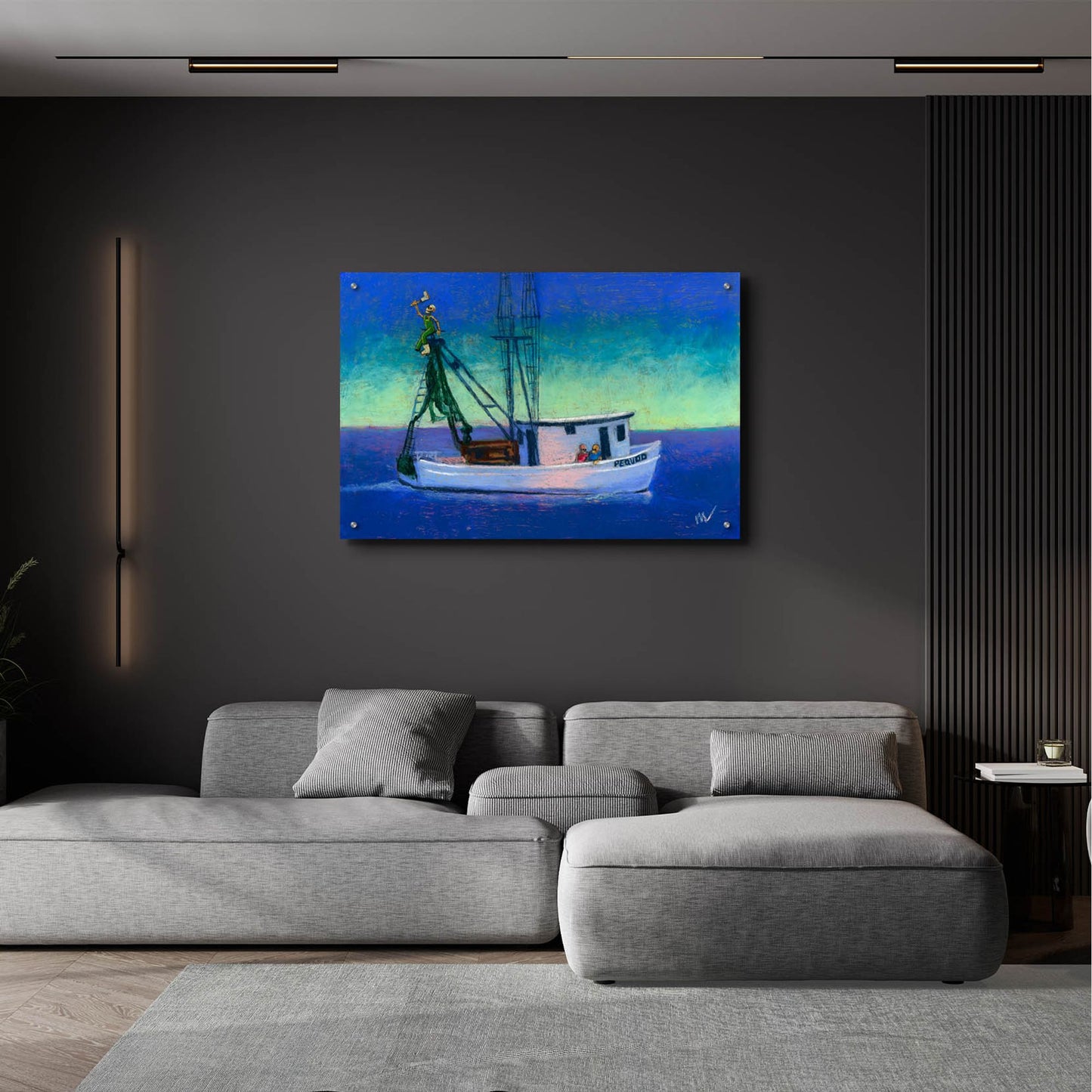 Epic Art 'Captain's Going Through Some Issues' by Marie Marfia Fine Art, Acrylic Glass Wall Art,36x24