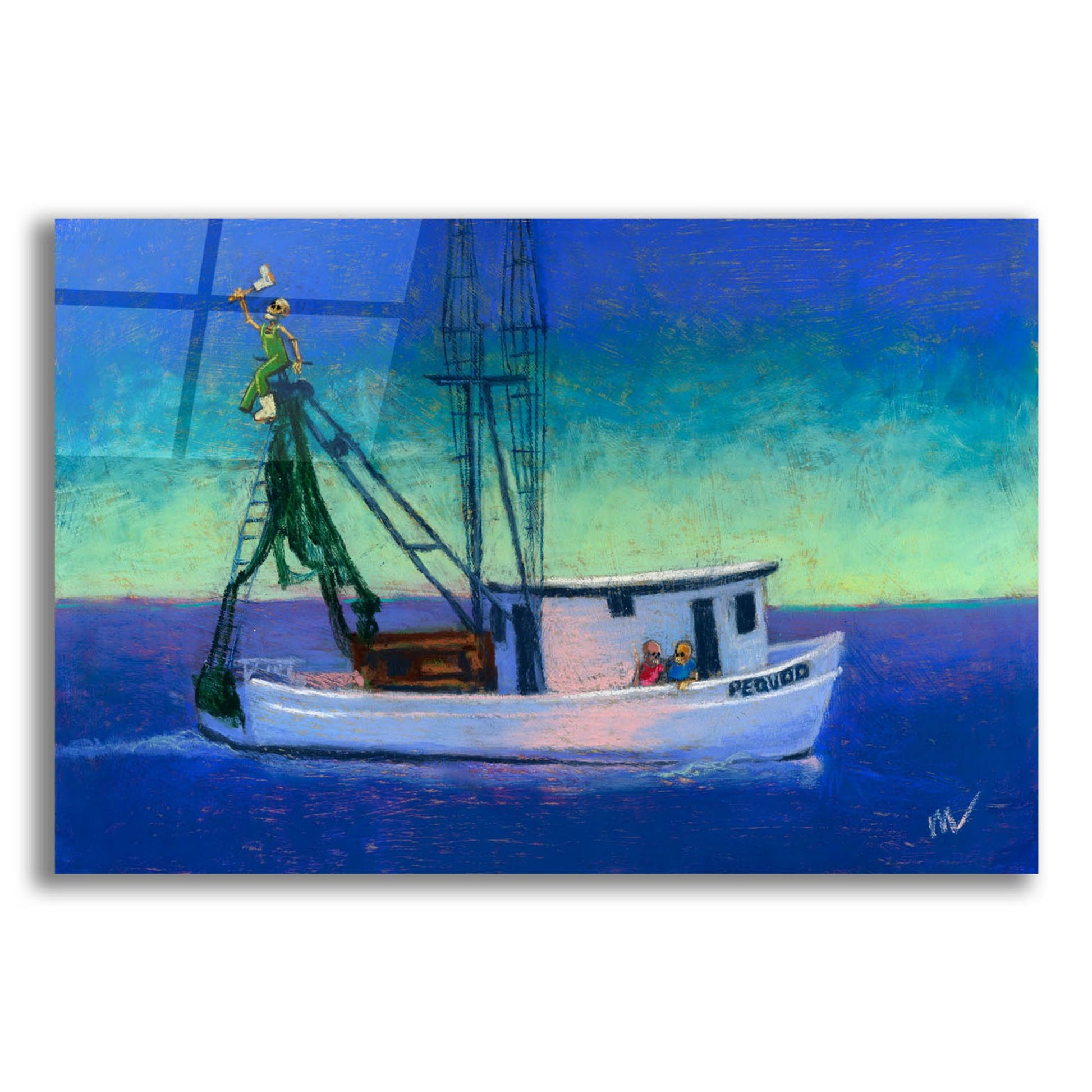 Epic Art 'Captain's Going Through Some Issues' by Marie Marfia Fine Art, Acrylic Glass Wall Art