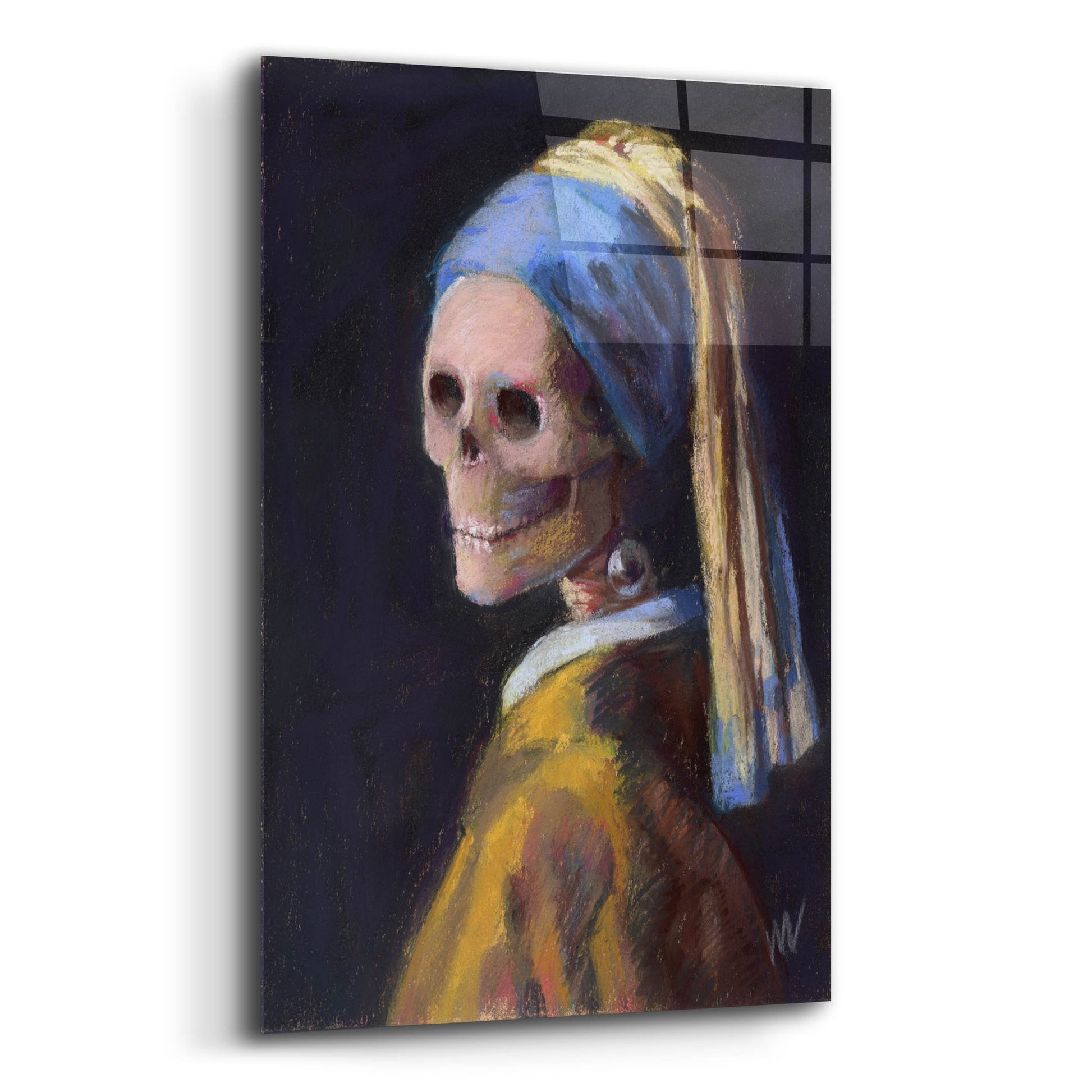 Epic Art 'Skelly with a Pearl Earring' by Marie Marfia Fine Art, Acrylic Glass Wall Art,12x16