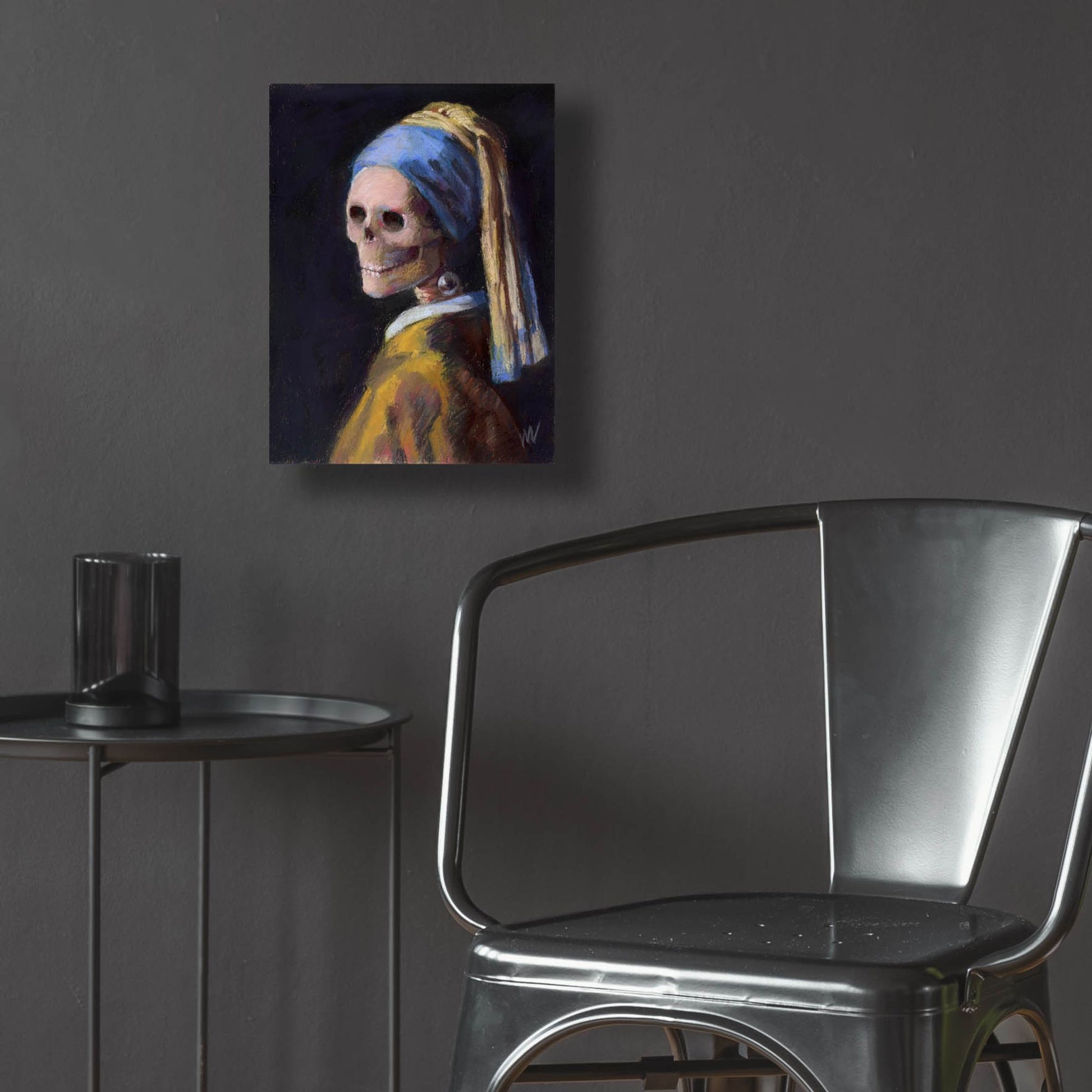 Epic Art 'Skelly with a Pearl Earring' by Marie Marfia Fine Art, Acrylic Glass Wall Art,12x16