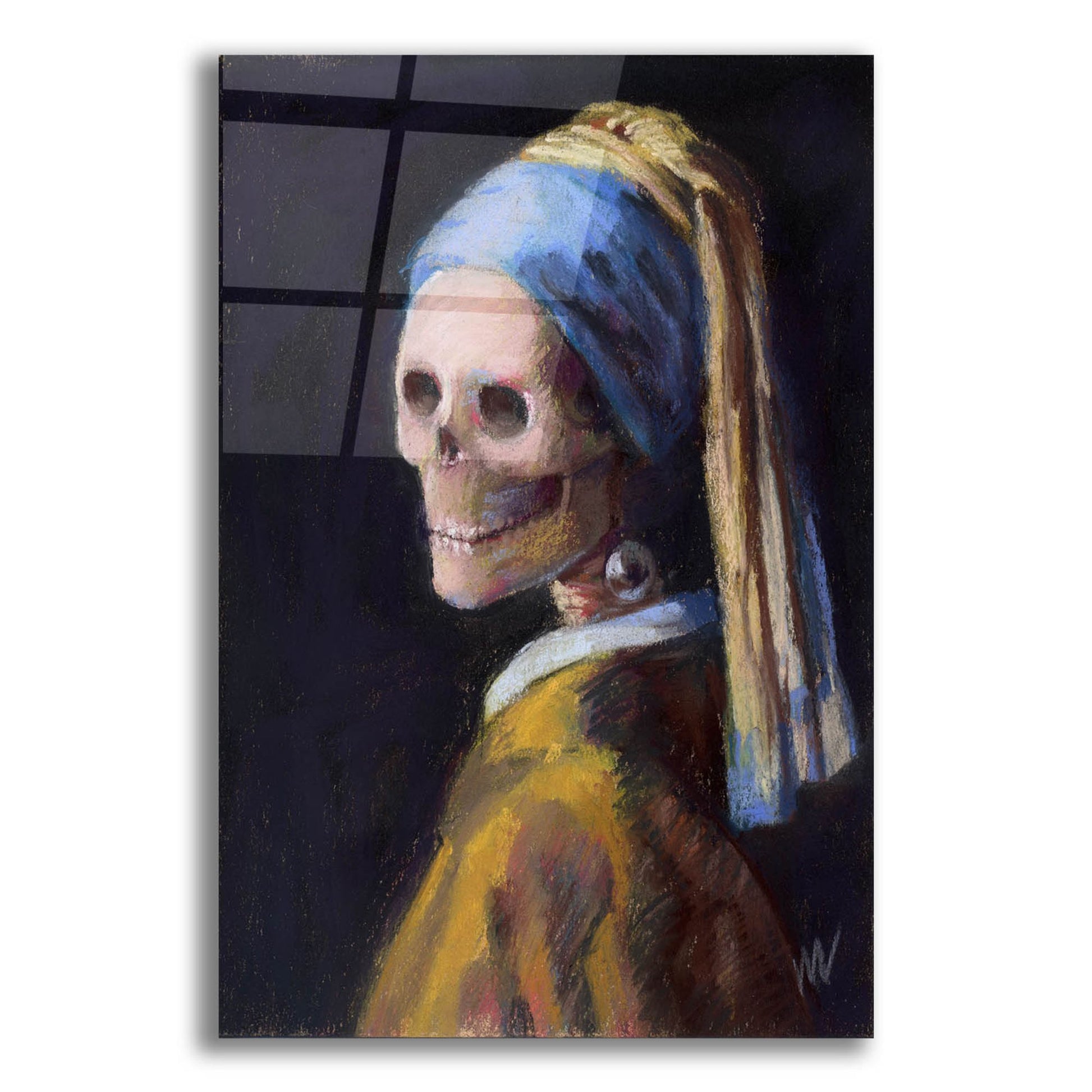 Epic Art 'Skelly with a Pearl Earring' by Marie Marfia Fine Art, Acrylic Glass Wall Art,12x16