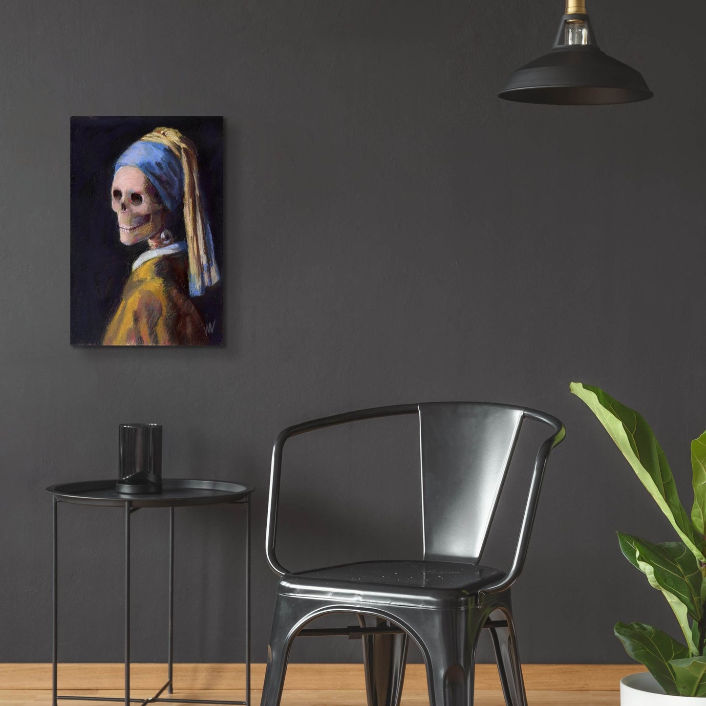 Epic Art 'Skelly with a Pearl Earring' by Marie Marfia Fine Art, Acrylic Glass Wall Art,16x24