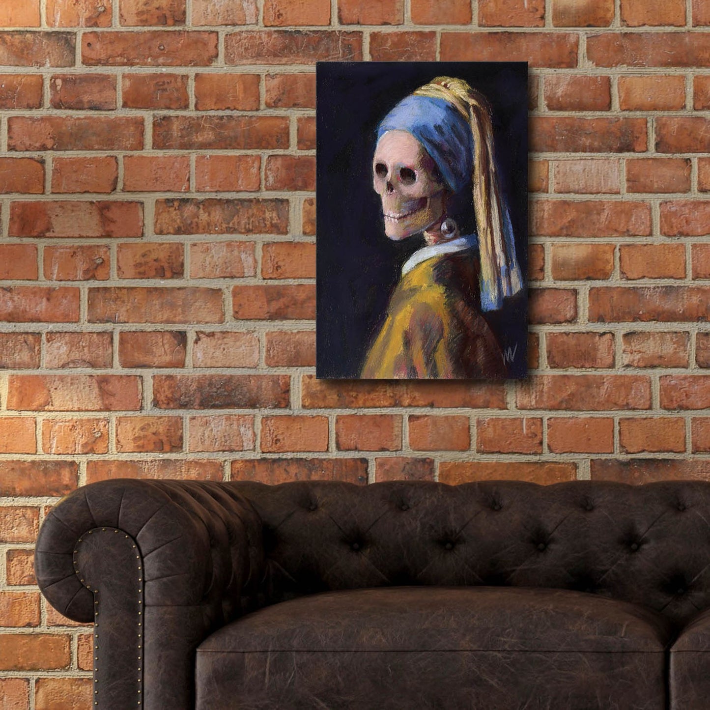 Epic Art 'Skelly with a Pearl Earring' by Marie Marfia Fine Art, Acrylic Glass Wall Art,16x24