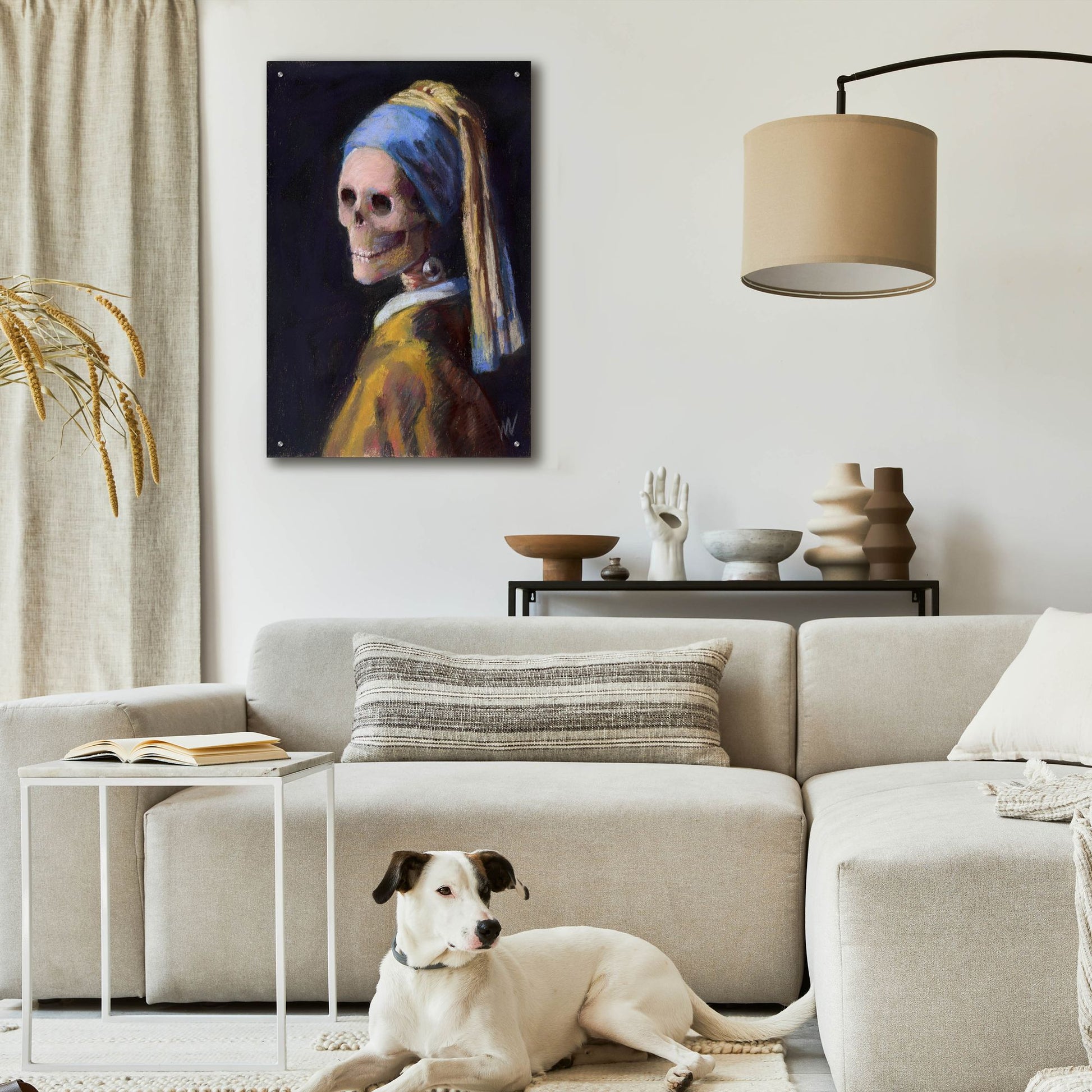 Epic Art 'Skelly with a Pearl Earring' by Marie Marfia Fine Art, Acrylic Glass Wall Art,24x36