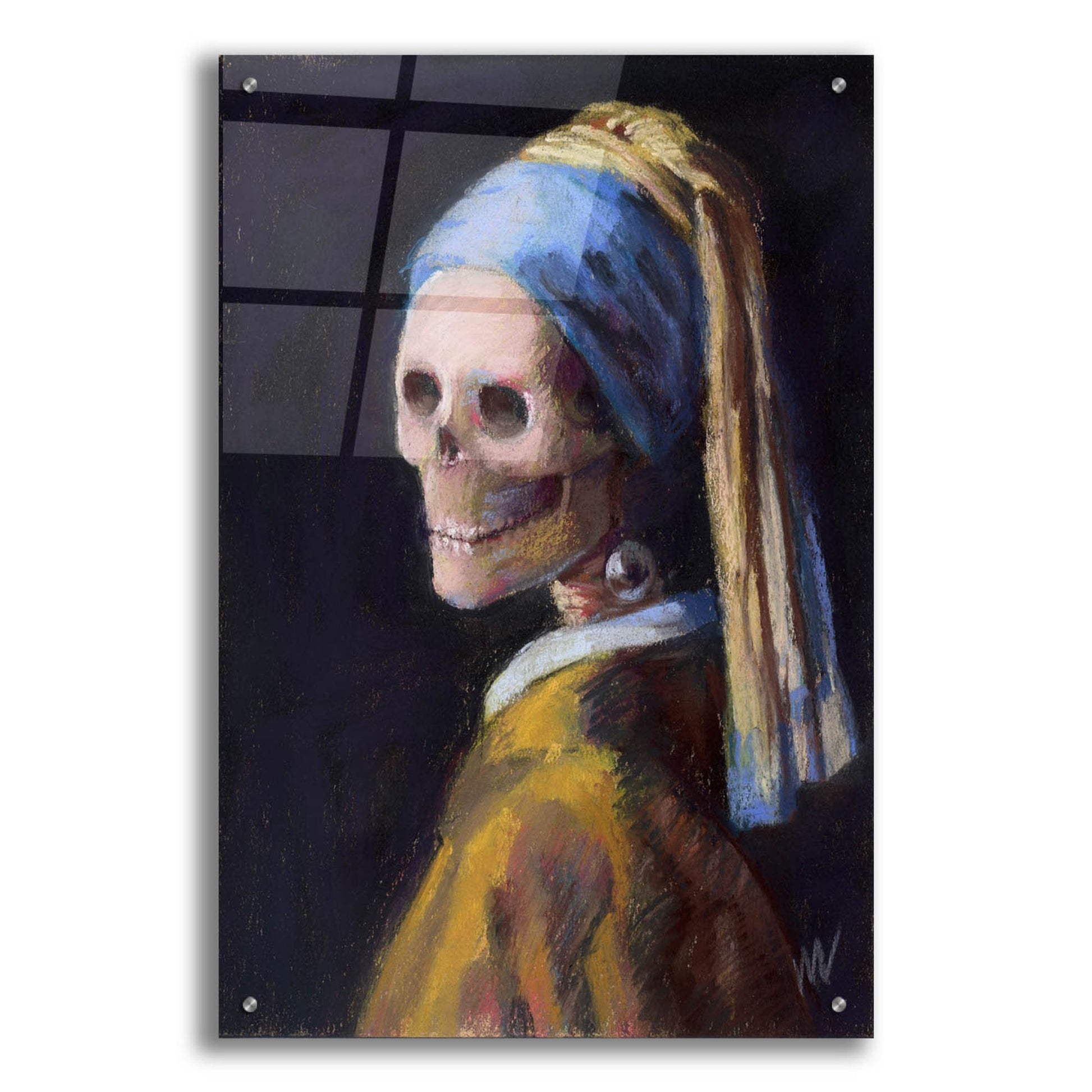 Epic Art 'Skelly with a Pearl Earring' by Marie Marfia Fine Art, Acrylic Glass Wall Art,24x36