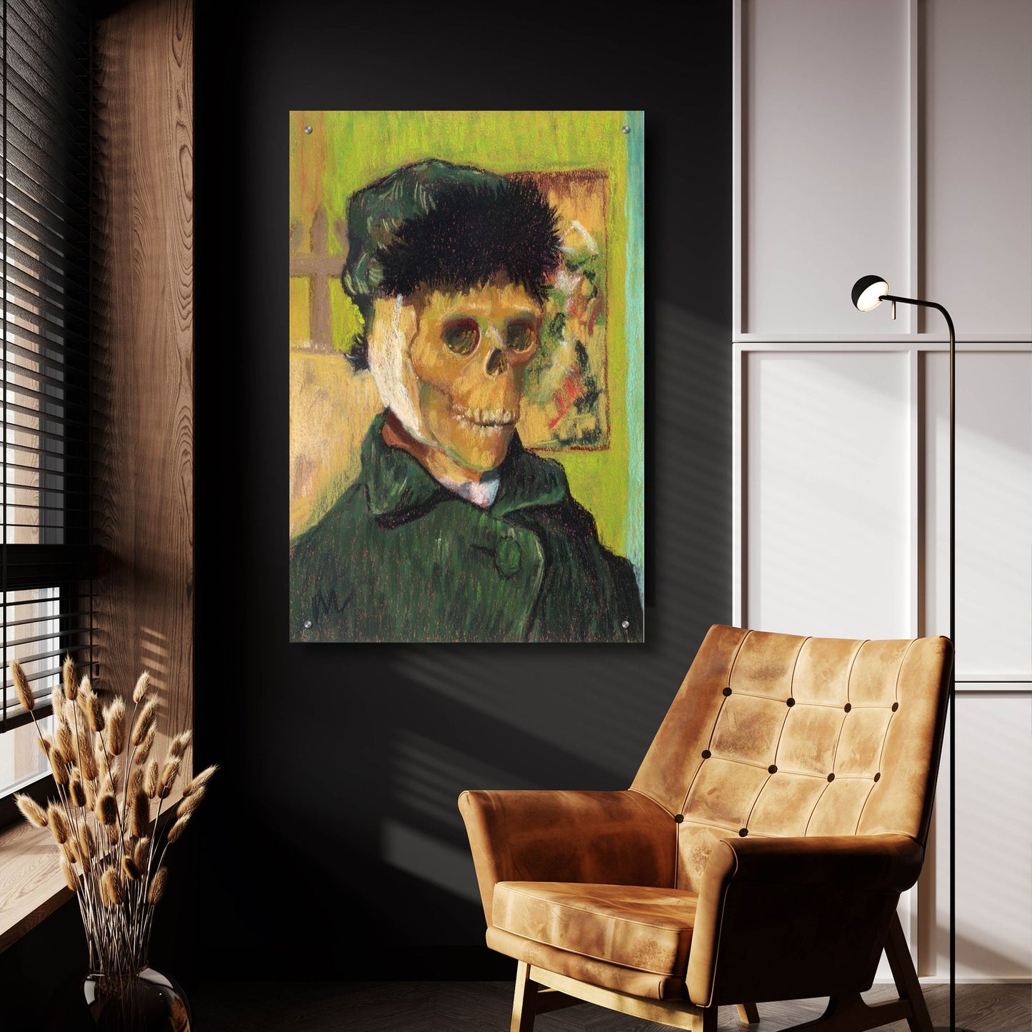 Epic Art 'Vincent Van Skelly' by Marie Marfia Fine Art, Acrylic Glass Wall Art,24x36