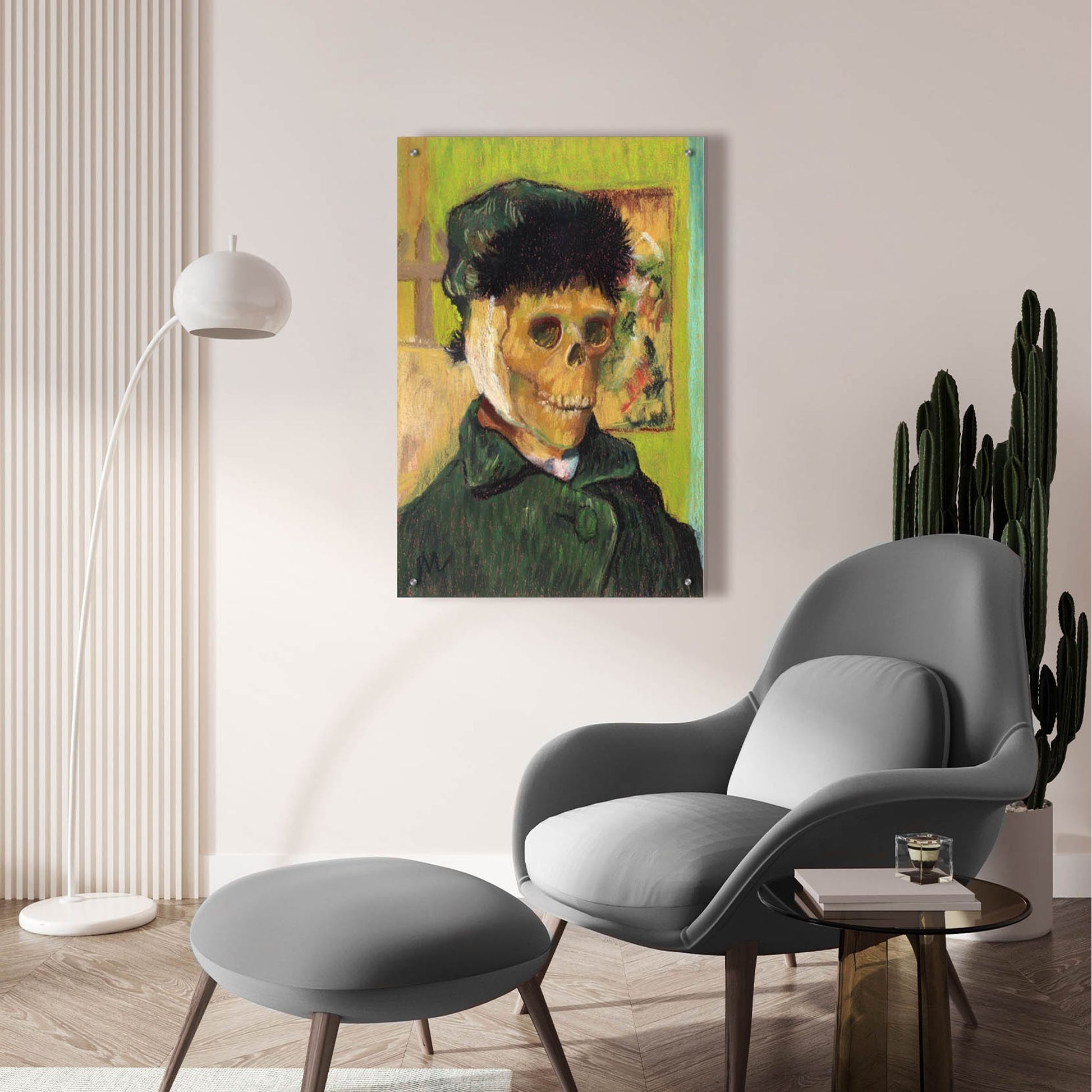 Epic Art 'Vincent Van Skelly' by Marie Marfia Fine Art, Acrylic Glass Wall Art,24x36