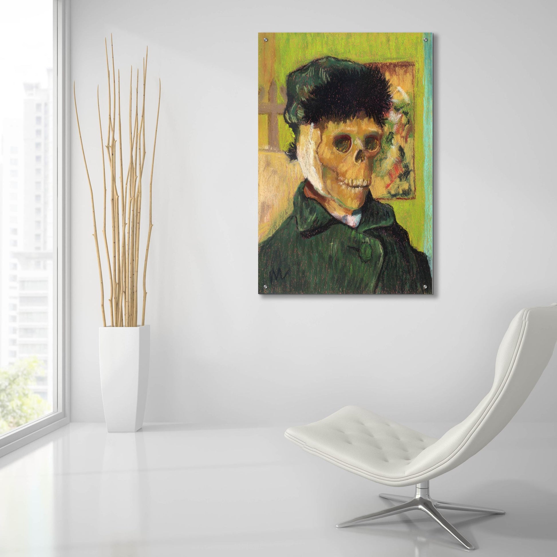 Epic Art 'Vincent Van Skelly' by Marie Marfia Fine Art, Acrylic Glass Wall Art,24x36
