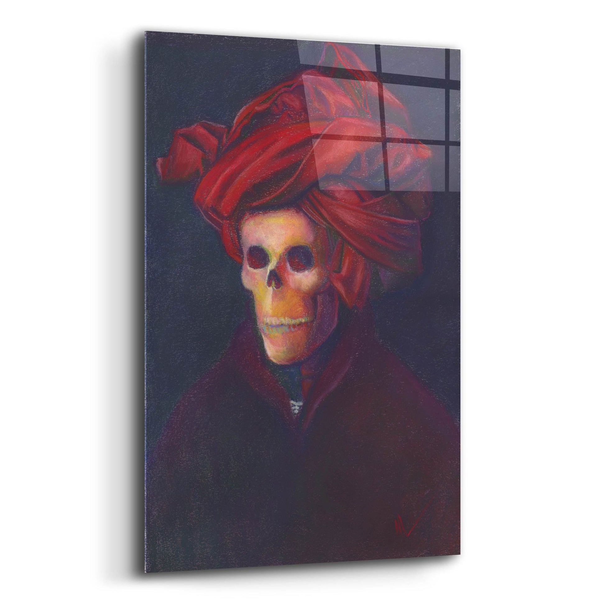 Epic Art 'Skelly In The Red Turban' by Marie Marfia Fine Art, Acrylic Glass Wall Art,12x16