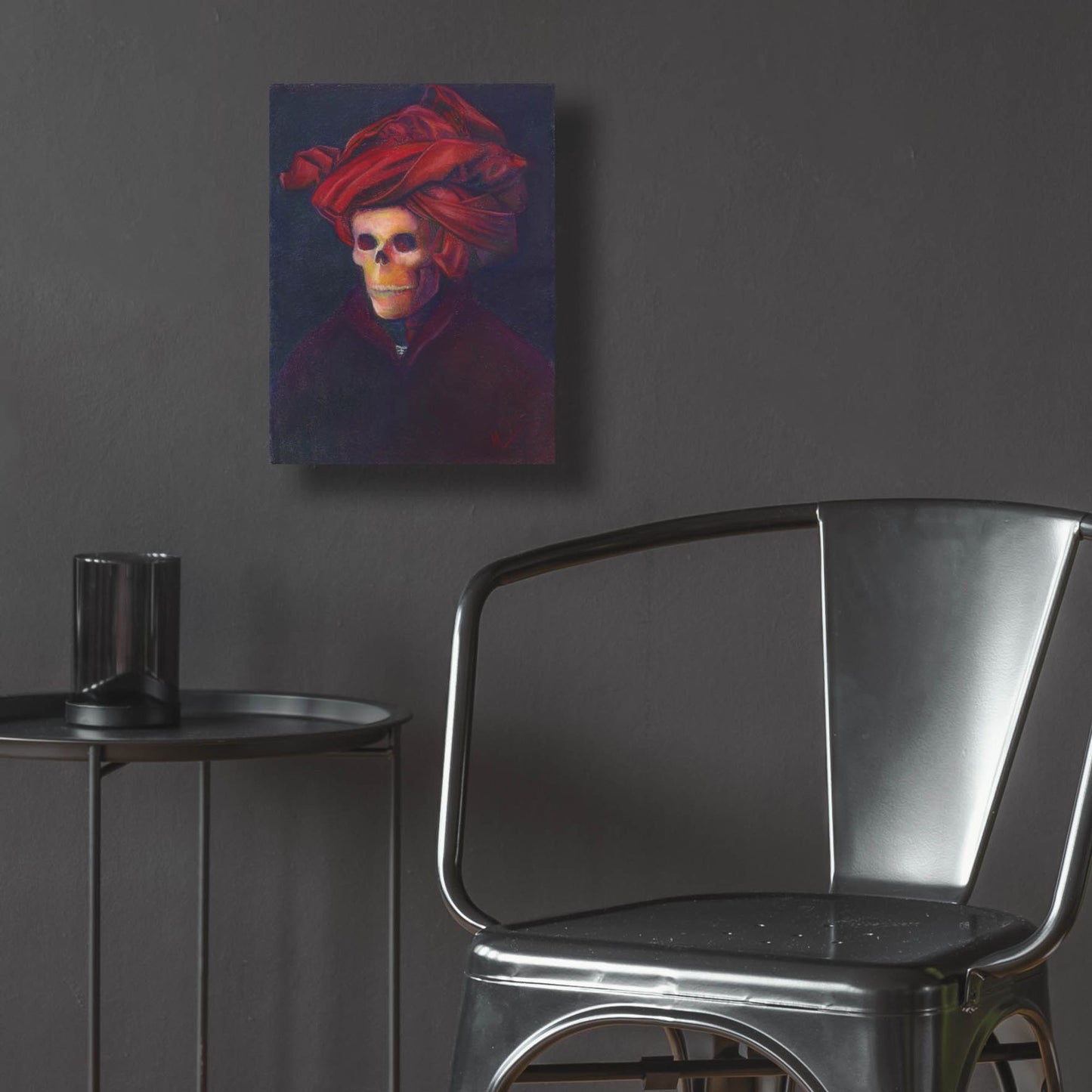 Epic Art 'Skelly In The Red Turban' by Marie Marfia Fine Art, Acrylic Glass Wall Art,12x16