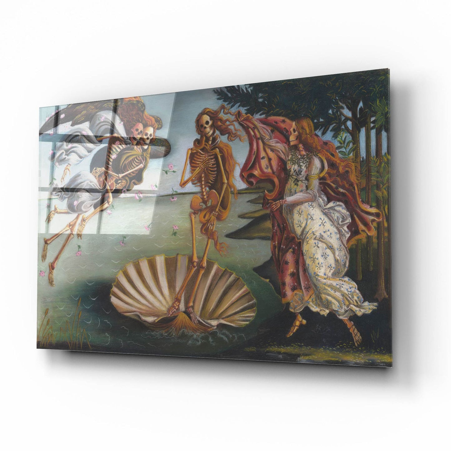 Epic Art 'Skelly on the Half Shell' by Marie Marfia Fine Art, Acrylic Glass Wall Art,16x12