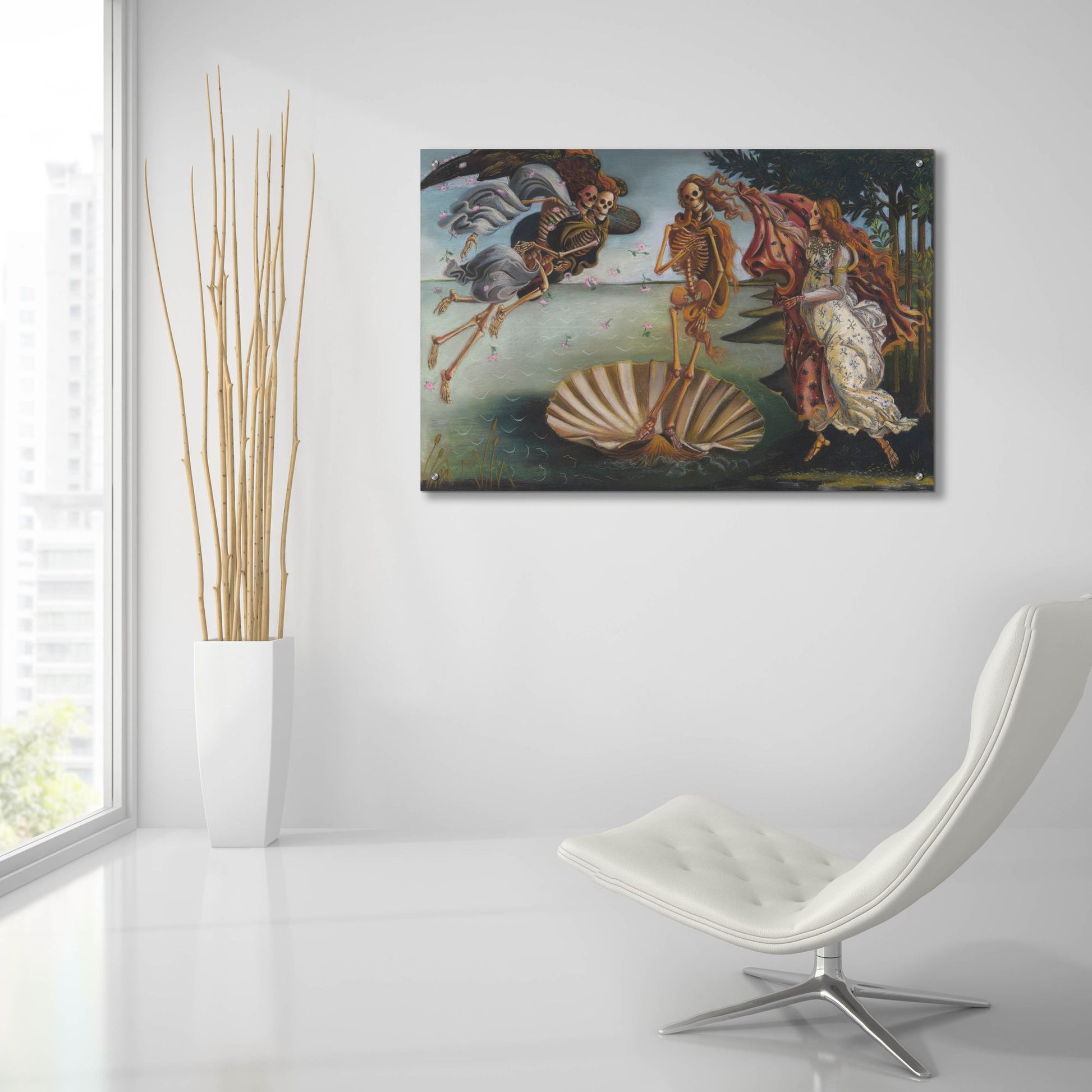 Epic Art 'Skelly on the Half Shell' by Marie Marfia Fine Art, Acrylic Glass Wall Art,36x24