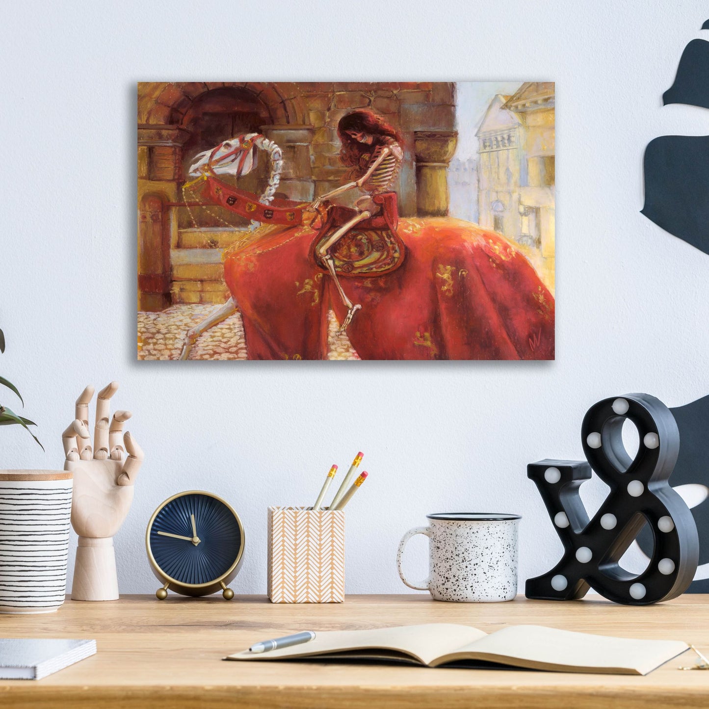 Epic Art 'Skelly Godiva' by Marie Marfia Fine Art, Acrylic Glass Wall Art,16x12