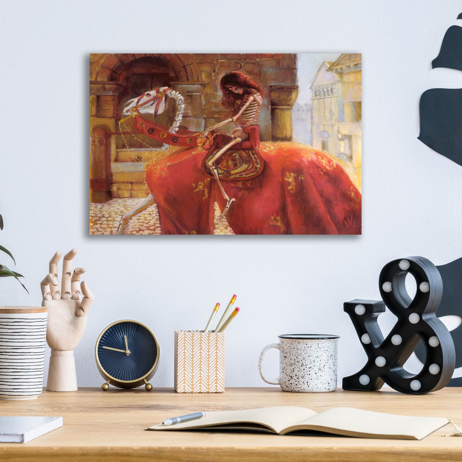 Epic Art 'Skelly Godiva' by Marie Marfia Fine Art, Acrylic Glass Wall Art,16x12