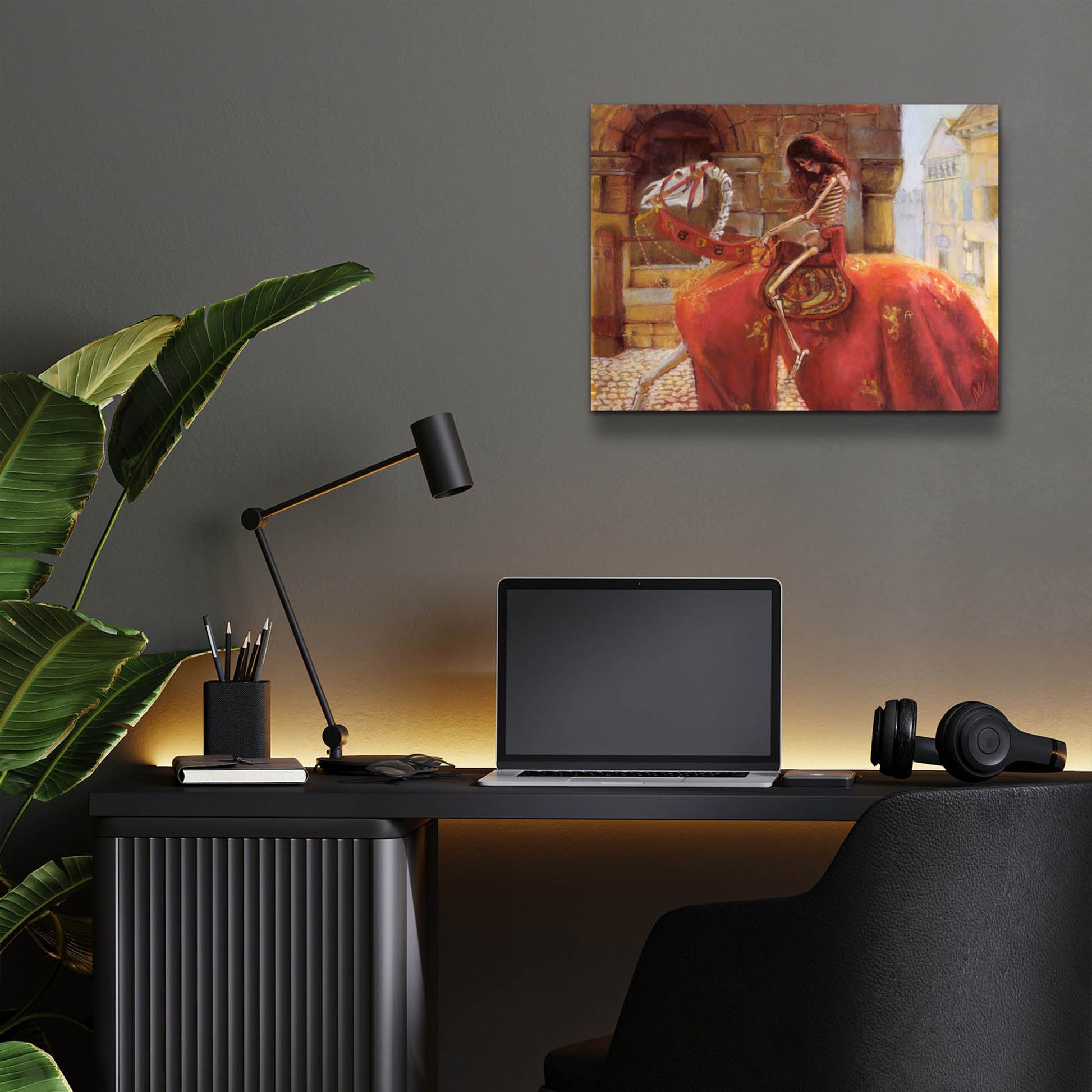 Epic Art 'Skelly Godiva' by Marie Marfia Fine Art, Acrylic Glass Wall Art,16x12