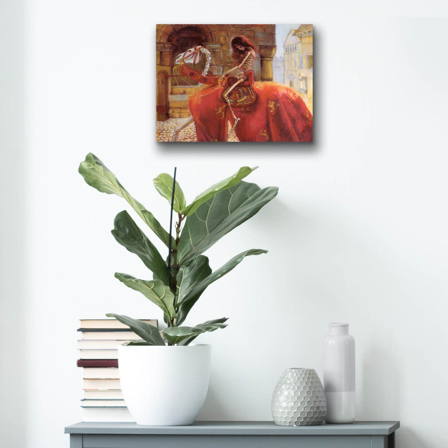 Epic Art 'Skelly Godiva' by Marie Marfia Fine Art, Acrylic Glass Wall Art,16x12