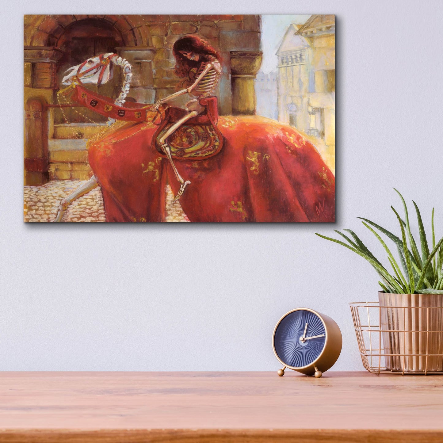 Epic Art 'Skelly Godiva' by Marie Marfia Fine Art, Acrylic Glass Wall Art,16x12