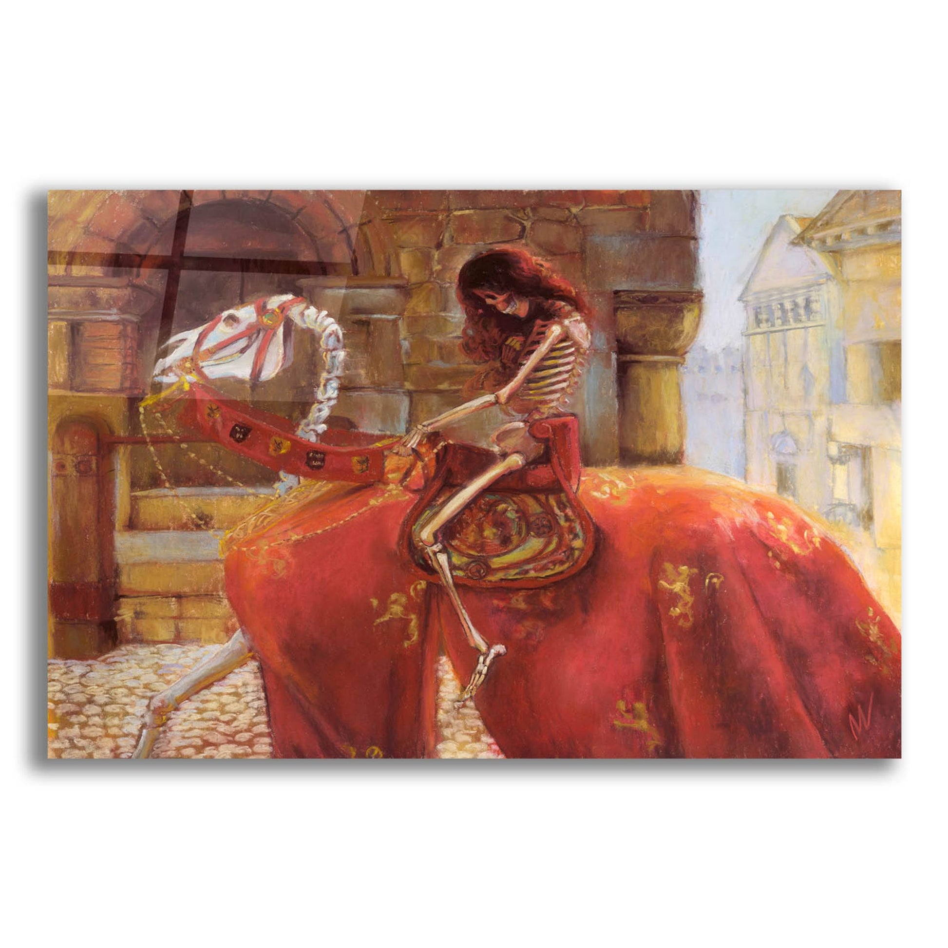Epic Art 'Skelly Godiva' by Marie Marfia Fine Art, Acrylic Glass Wall Art,16x12