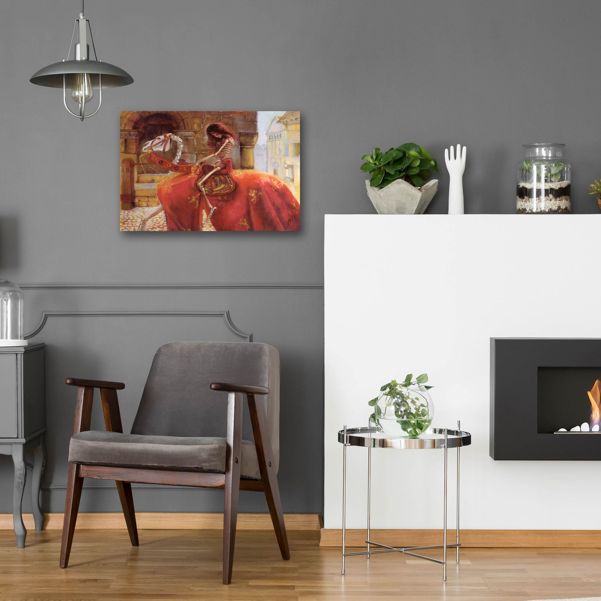 Epic Art 'Skelly Godiva' by Marie Marfia Fine Art, Acrylic Glass Wall Art,24x16