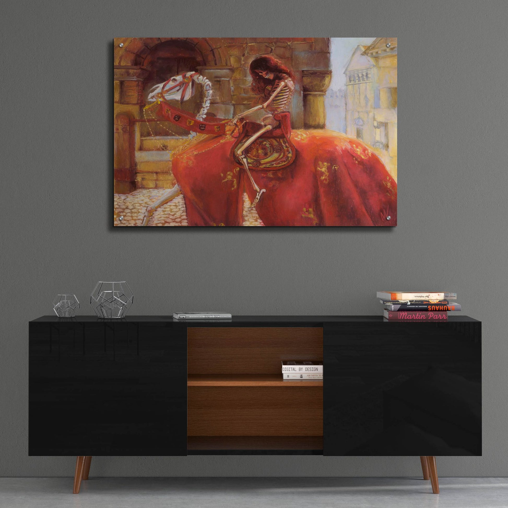 Epic Art 'Skelly Godiva' by Marie Marfia Fine Art, Acrylic Glass Wall Art,36x24