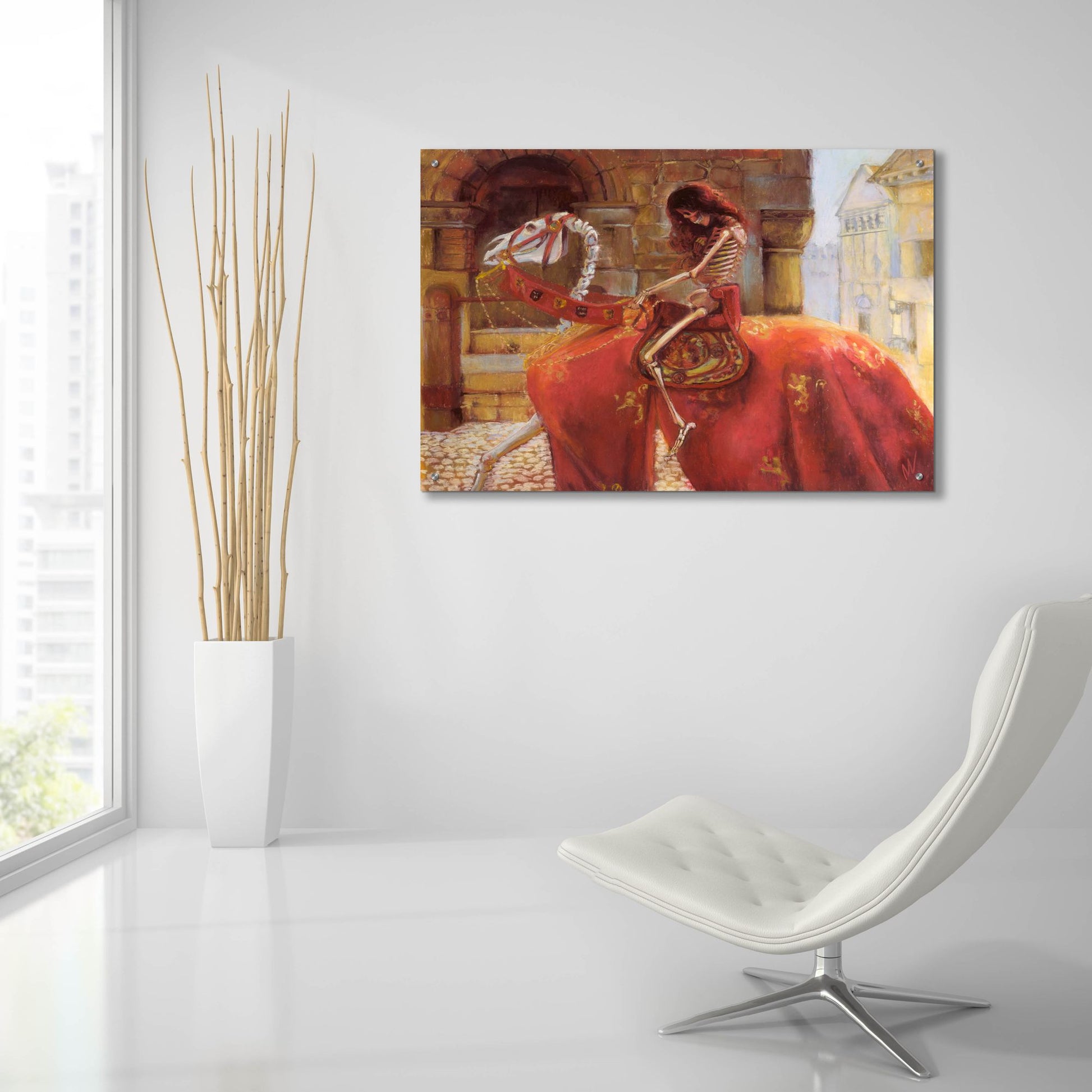 Epic Art 'Skelly Godiva' by Marie Marfia Fine Art, Acrylic Glass Wall Art,36x24