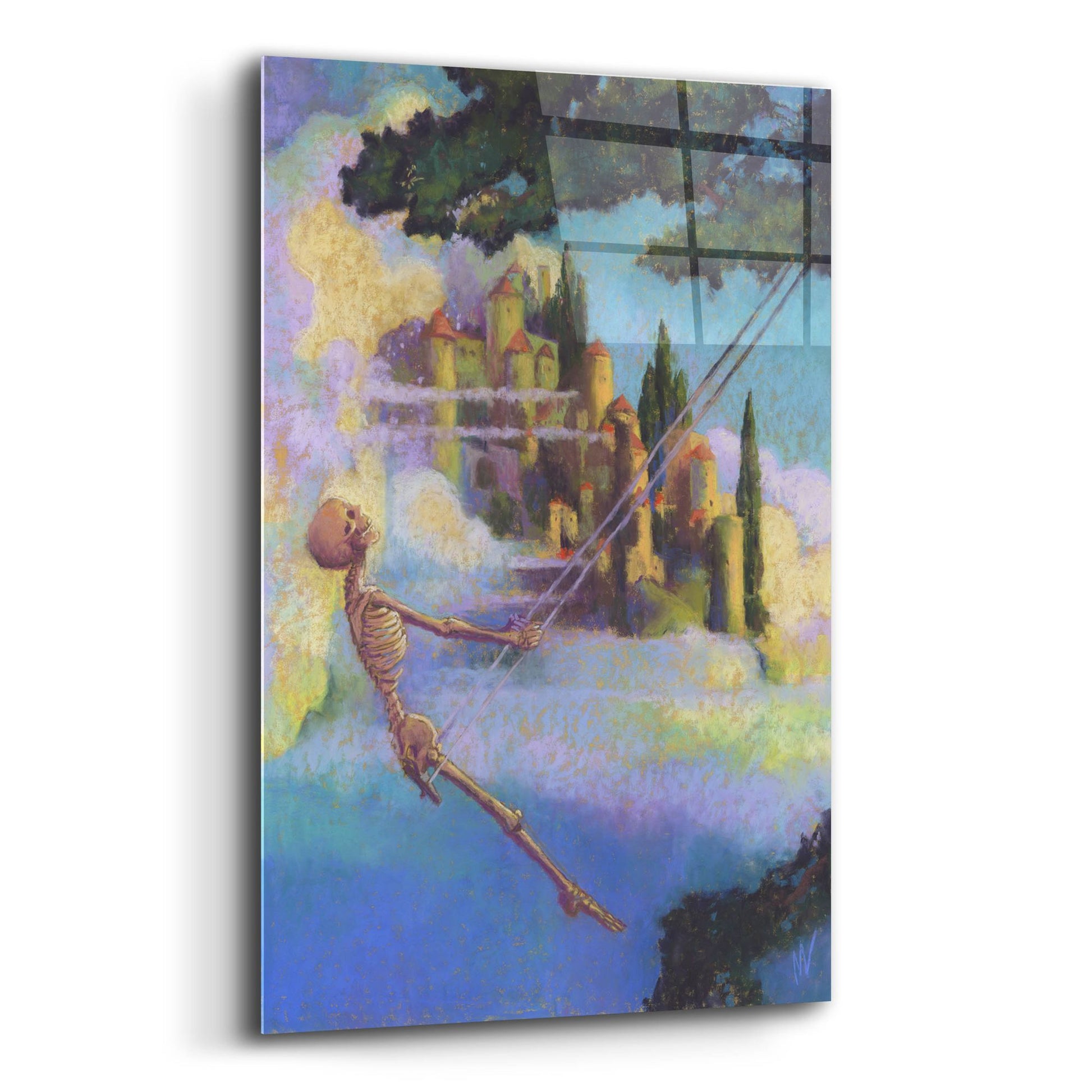 Epic Art 'Swingin-Skelly' by Marie Marfia Fine Art, Acrylic Glass Wall Art,12x16