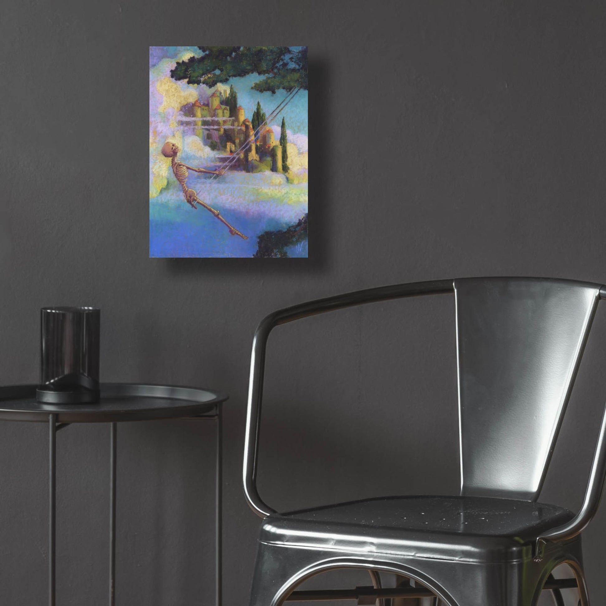 Epic Art 'Swingin-Skelly' by Marie Marfia Fine Art, Acrylic Glass Wall Art,12x16