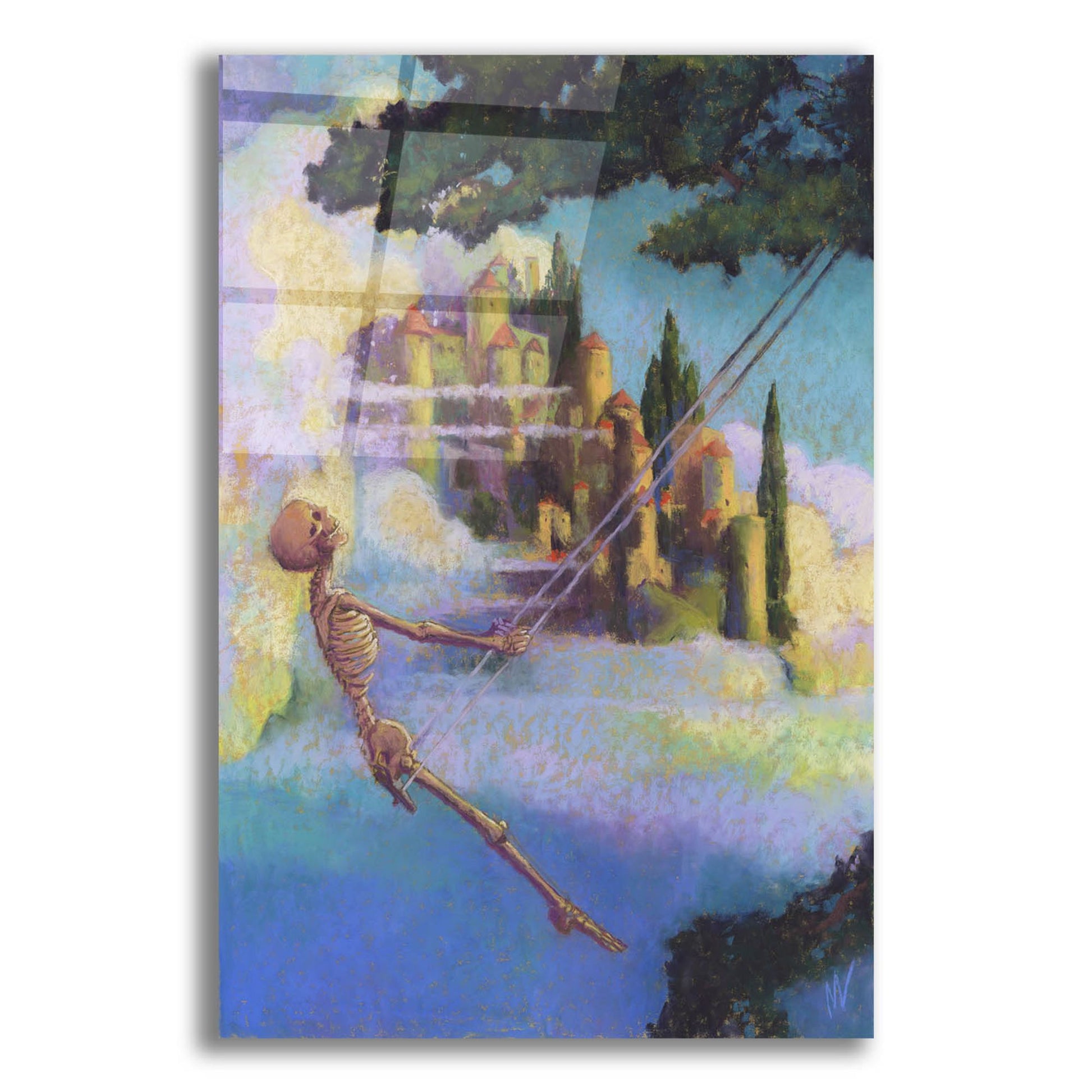 Epic Art 'Swingin-Skelly' by Marie Marfia Fine Art, Acrylic Glass Wall Art,12x16