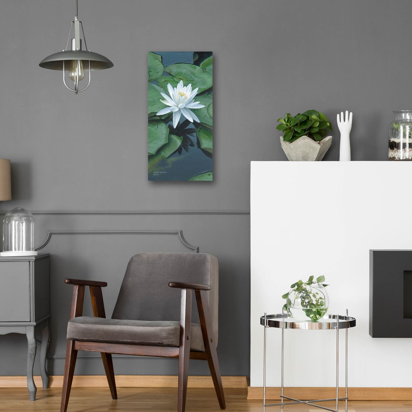 Epic Art 'Early to Rise - Water Lily' by Mark Mueller Wildlife Art, Acrylic Glass Wall Art,12x24