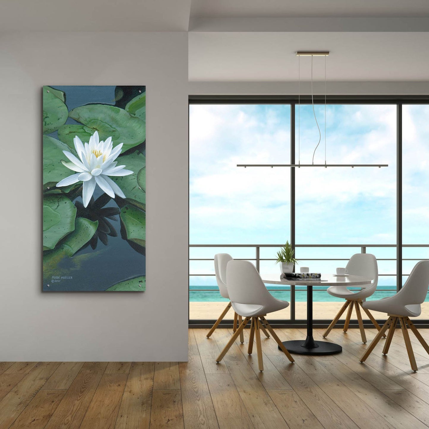 Epic Art 'Early to Rise - Water Lily' by Mark Mueller Wildlife Art, Acrylic Glass Wall Art,24x48