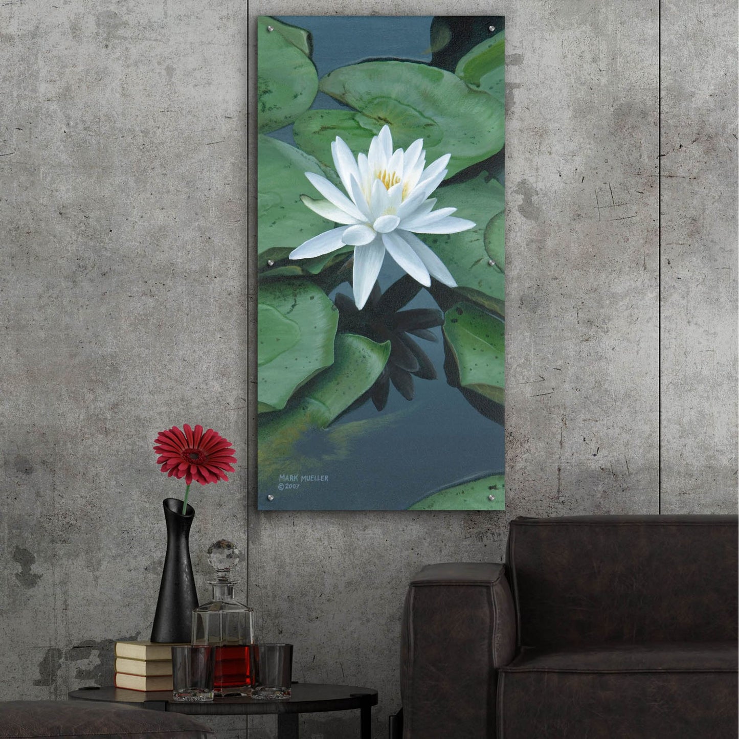 Epic Art 'Early to Rise - Water Lily' by Mark Mueller Wildlife Art, Acrylic Glass Wall Art,24x48